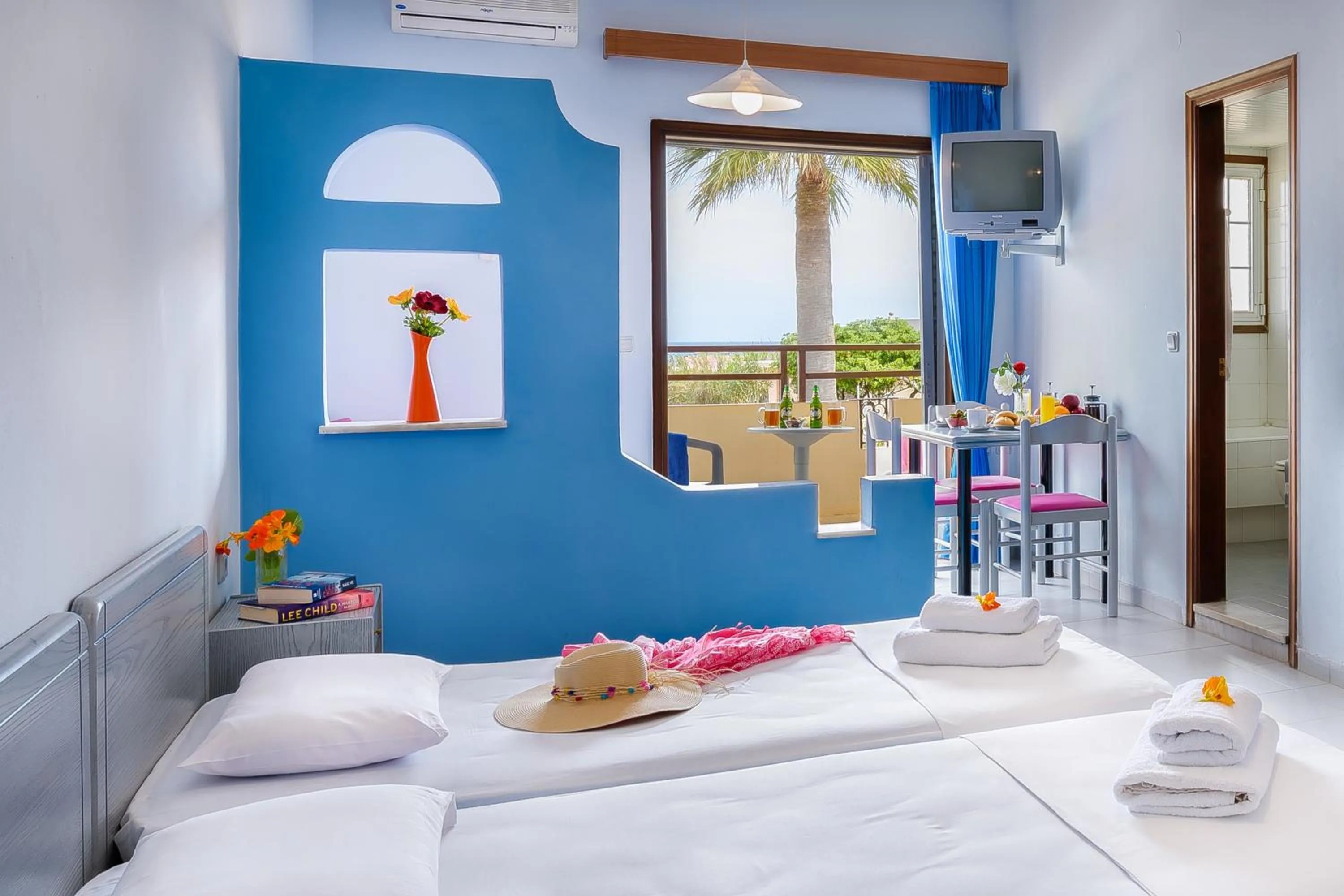 Bed in Louladakis Apartments