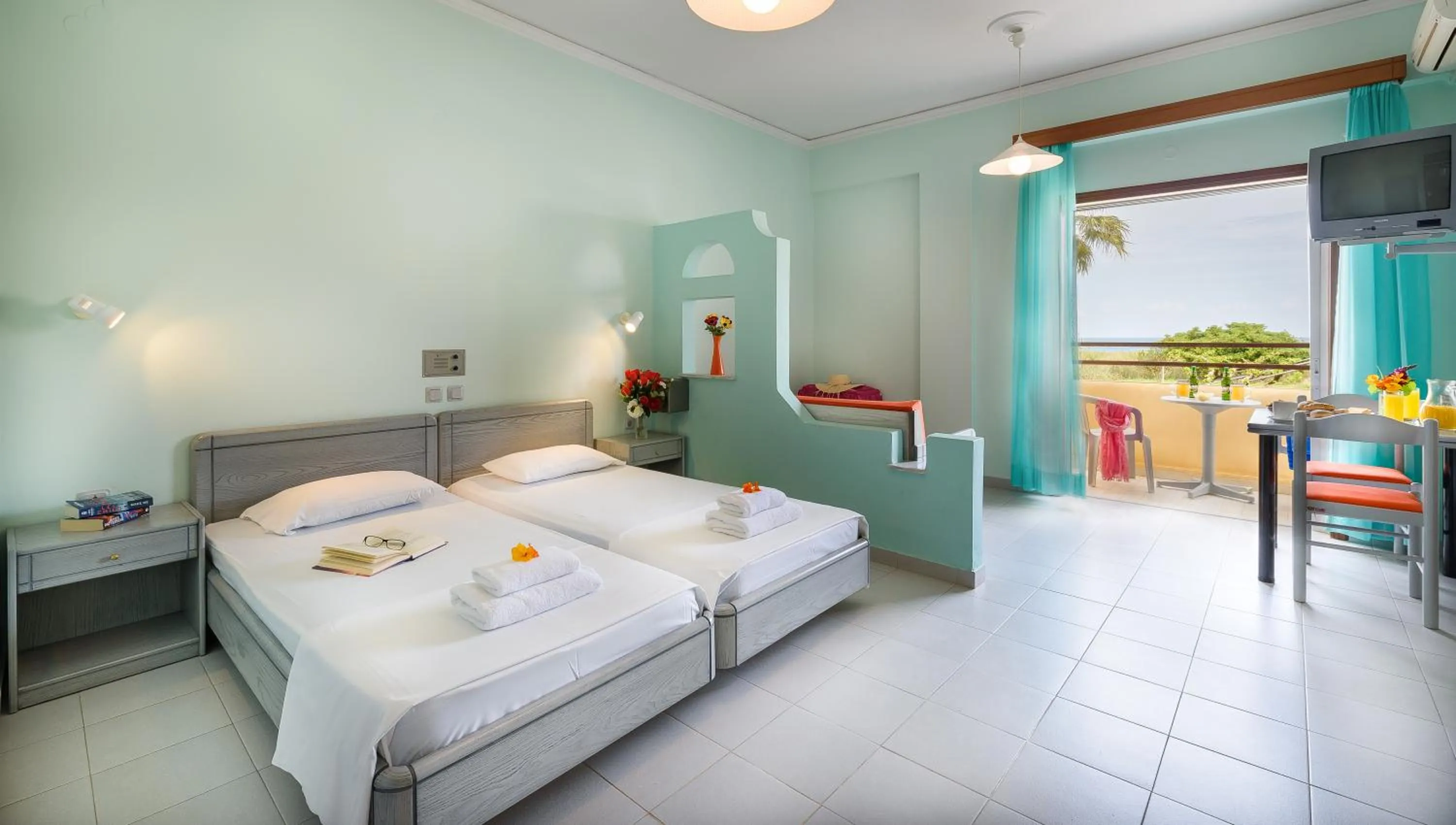 Bed in Louladakis Apartments