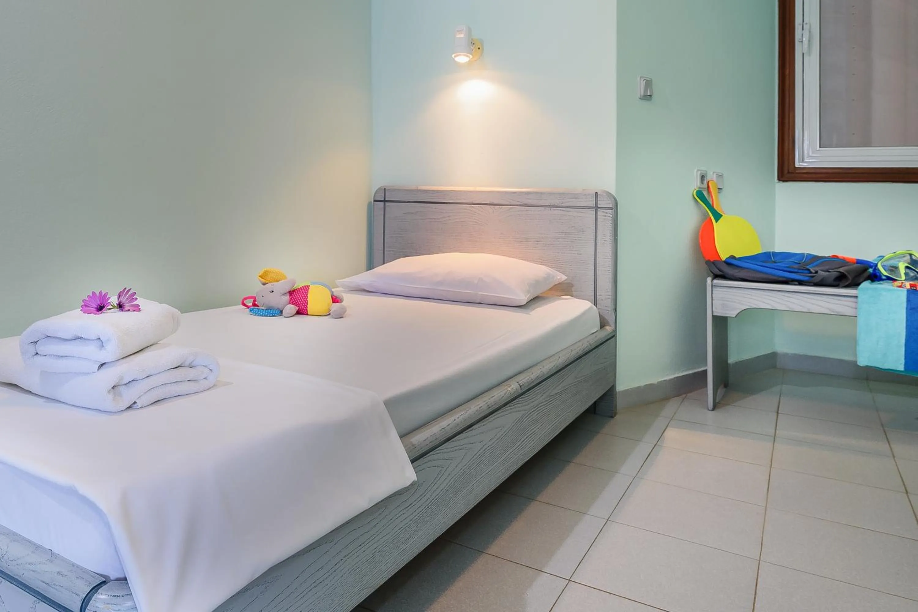 Bed in Louladakis Apartments