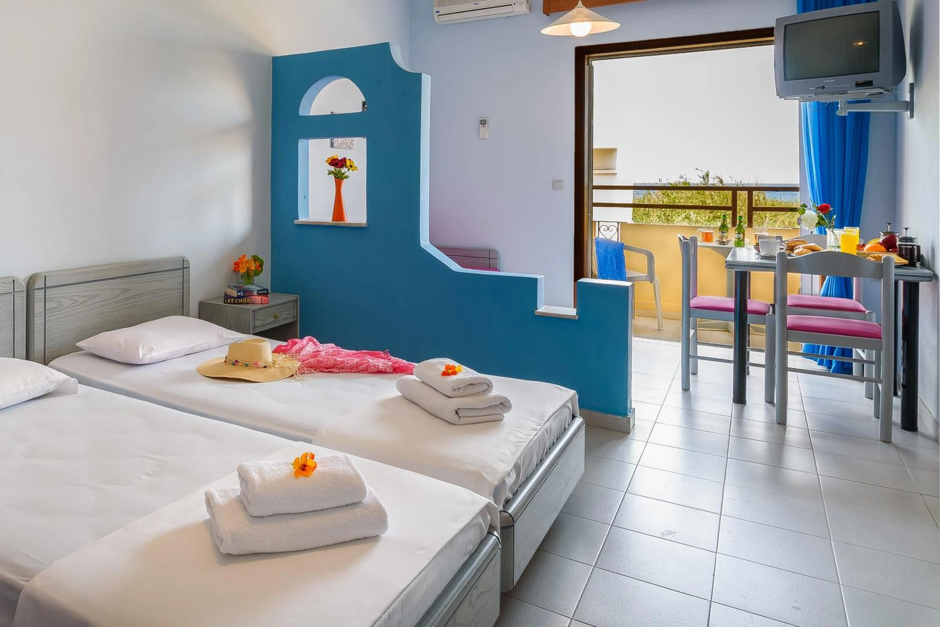 Bed in Louladakis Apartments