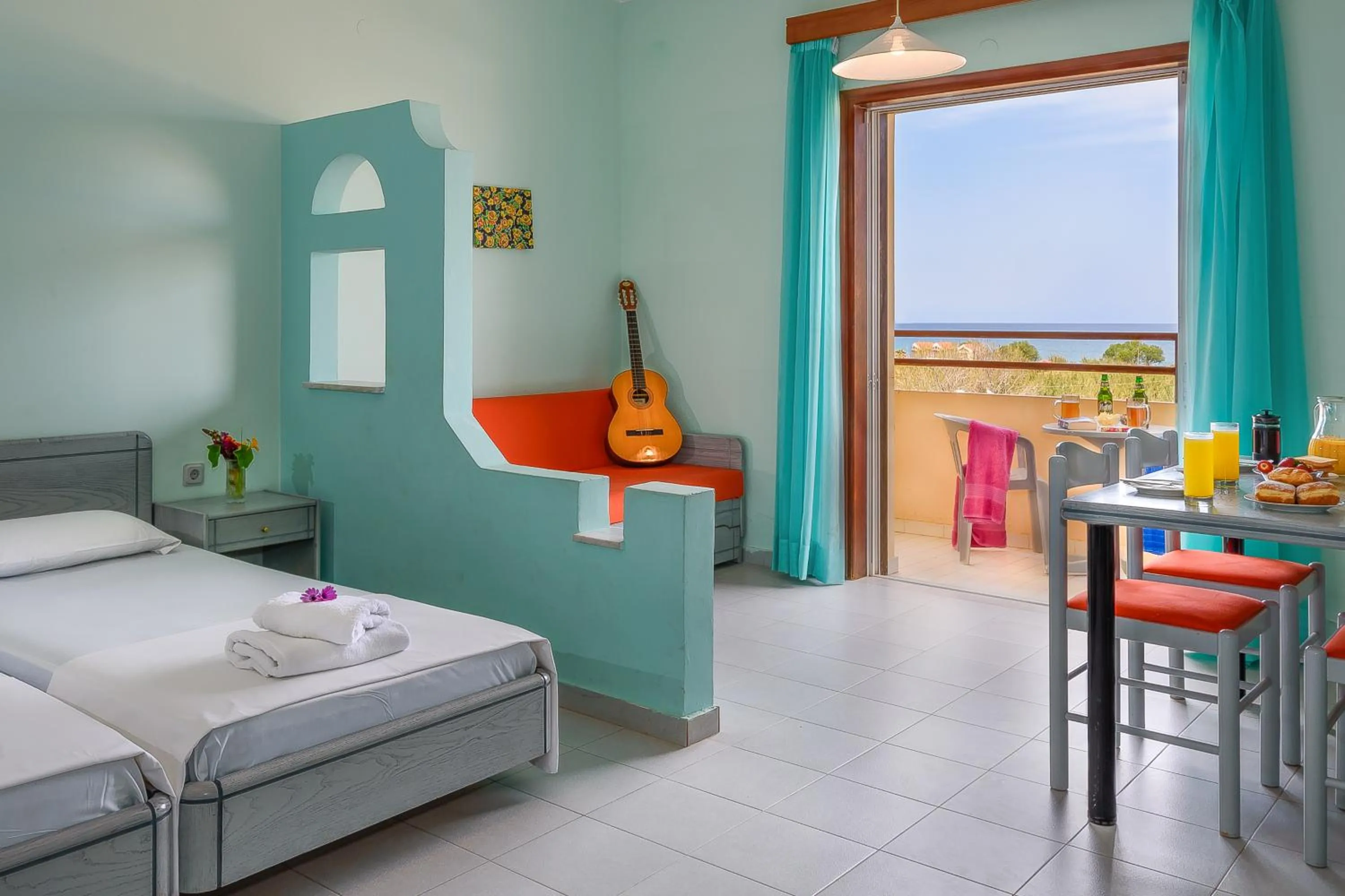 Bed in Louladakis Apartments