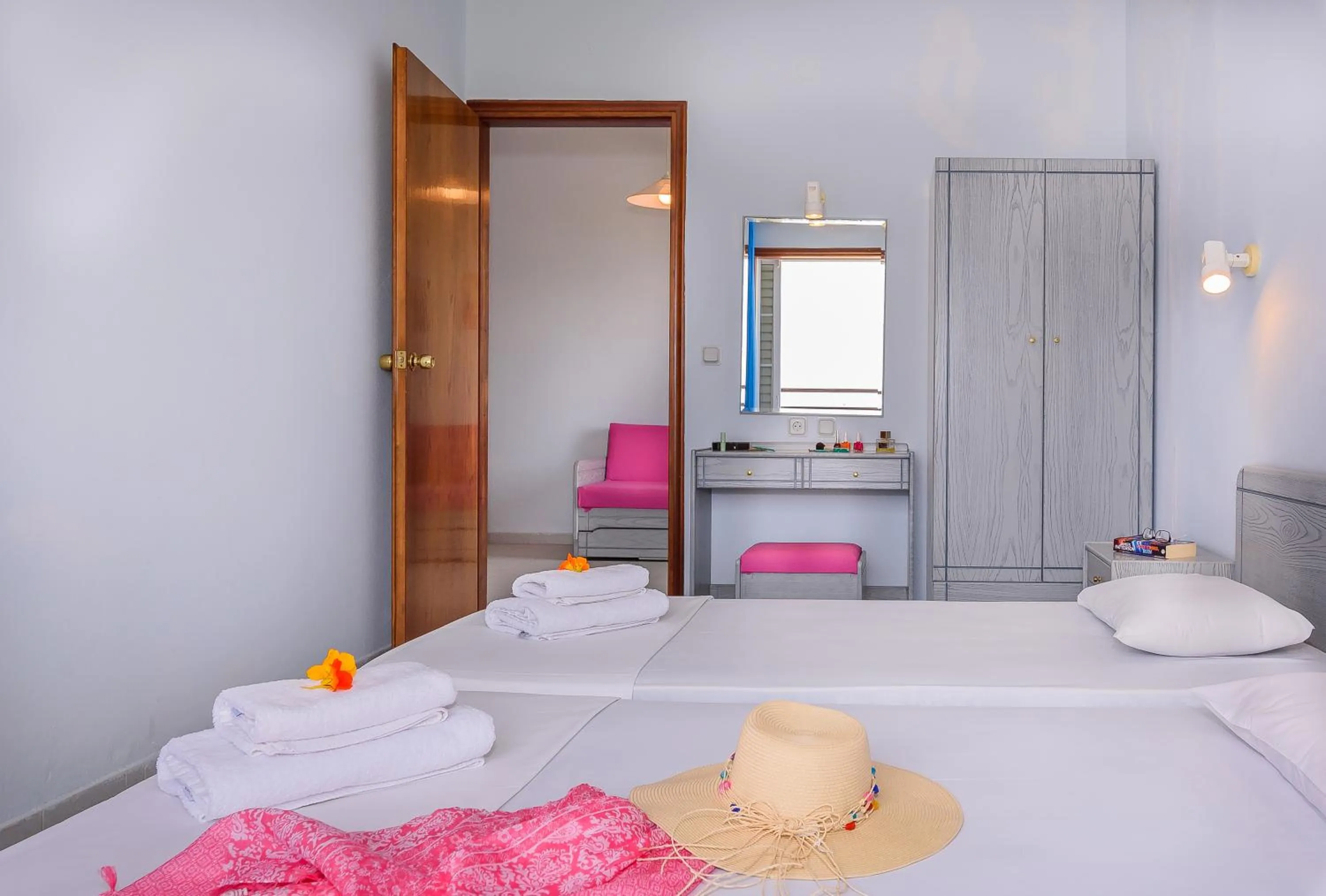 Bed in Louladakis Apartments