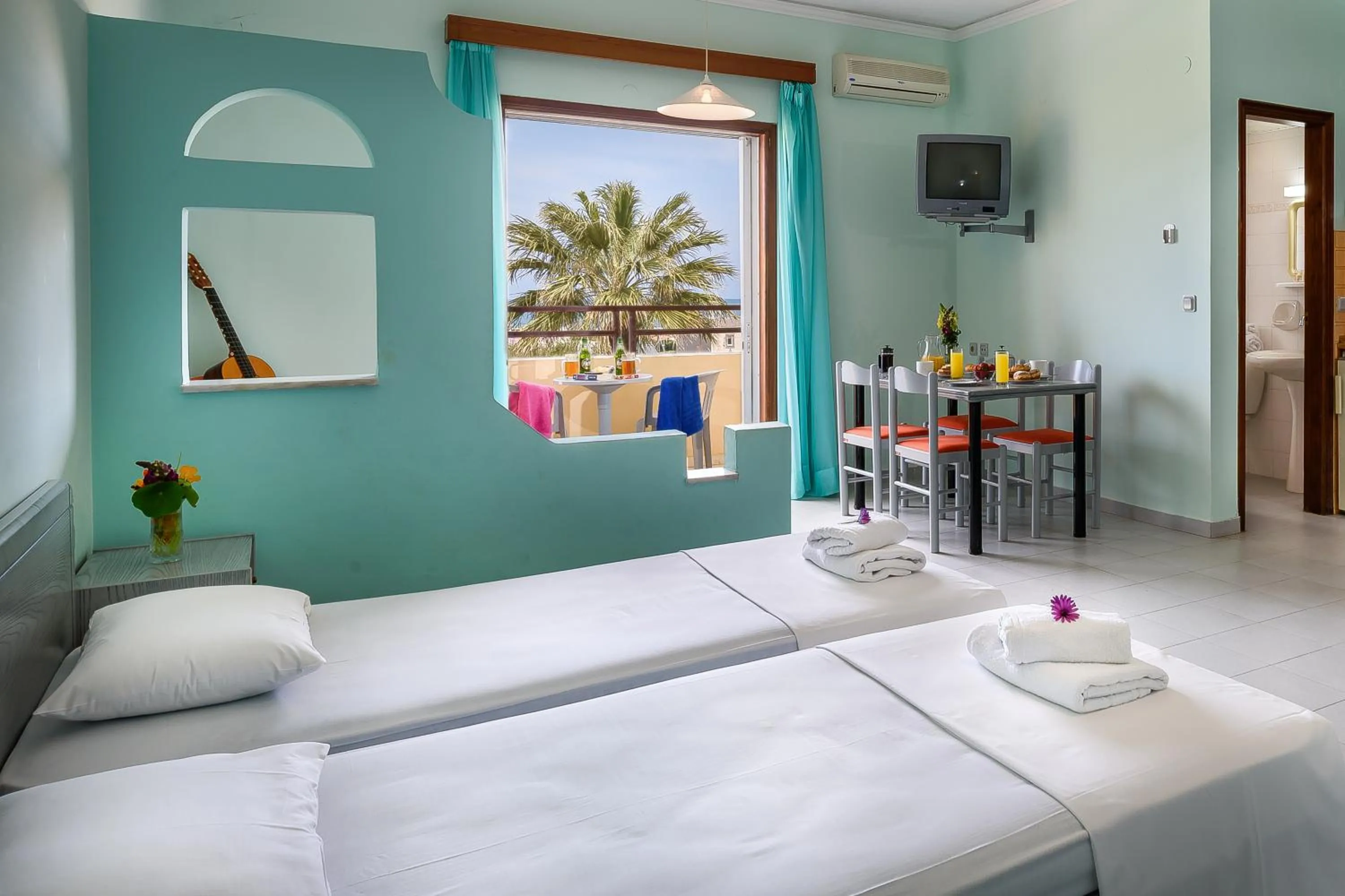 Bed in Louladakis Apartments