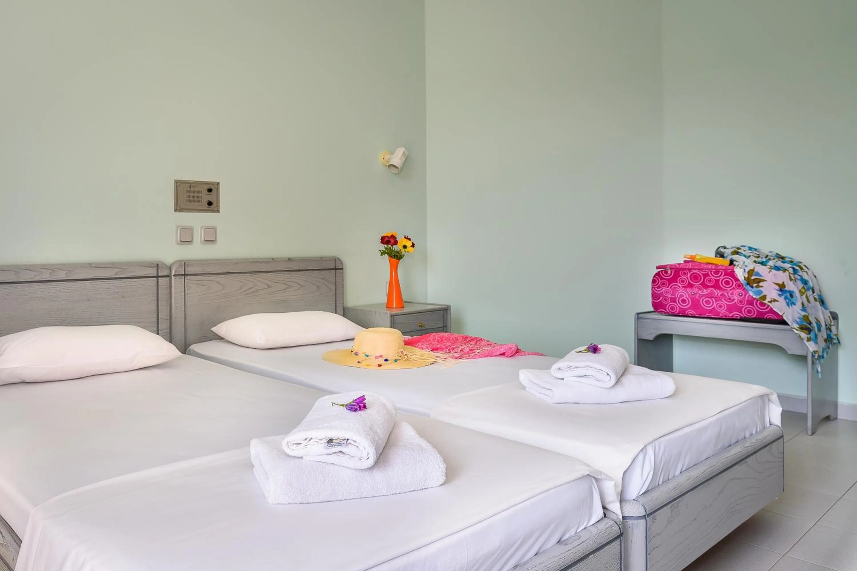 Bed in Louladakis Apartments