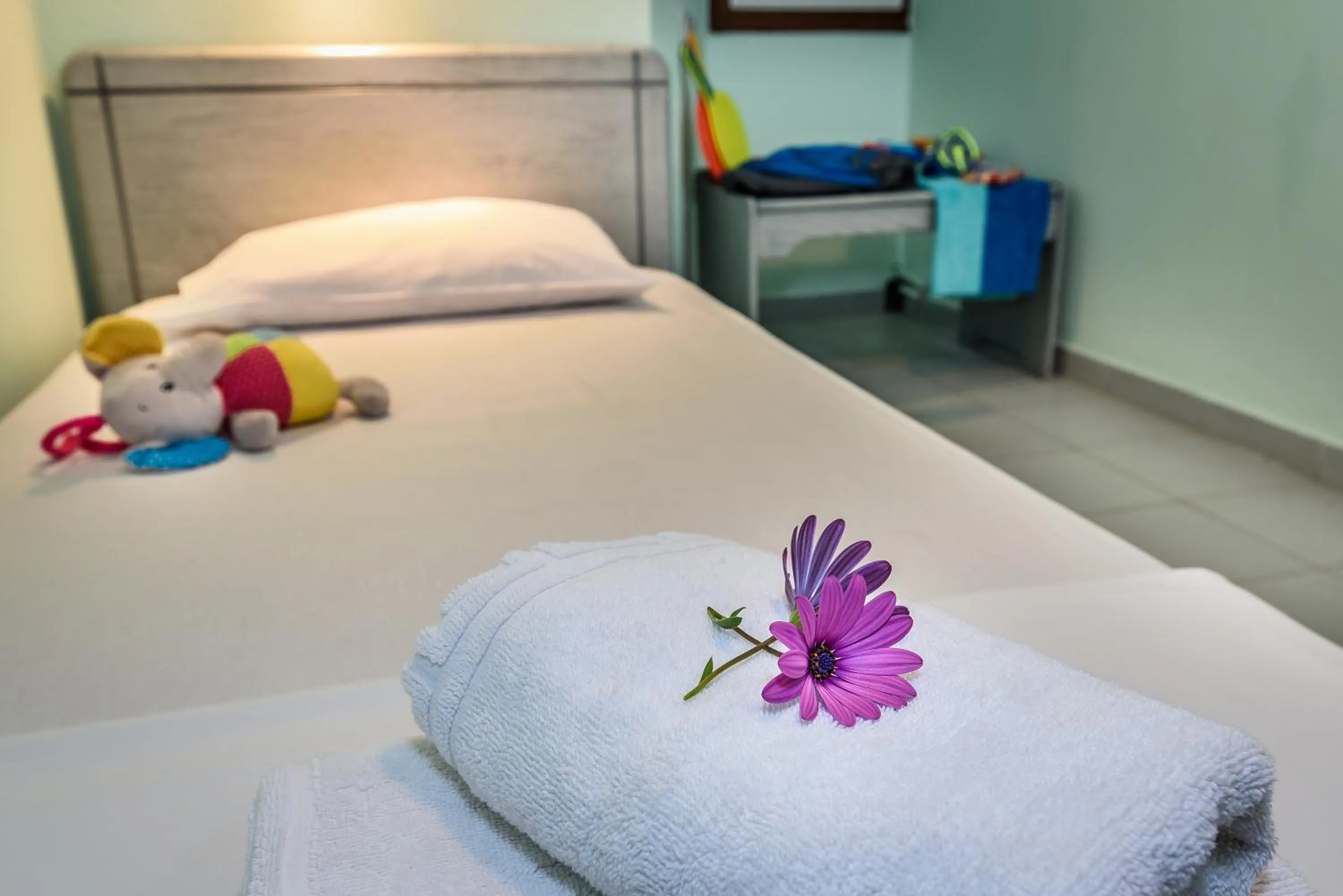 Bed in Louladakis Apartments