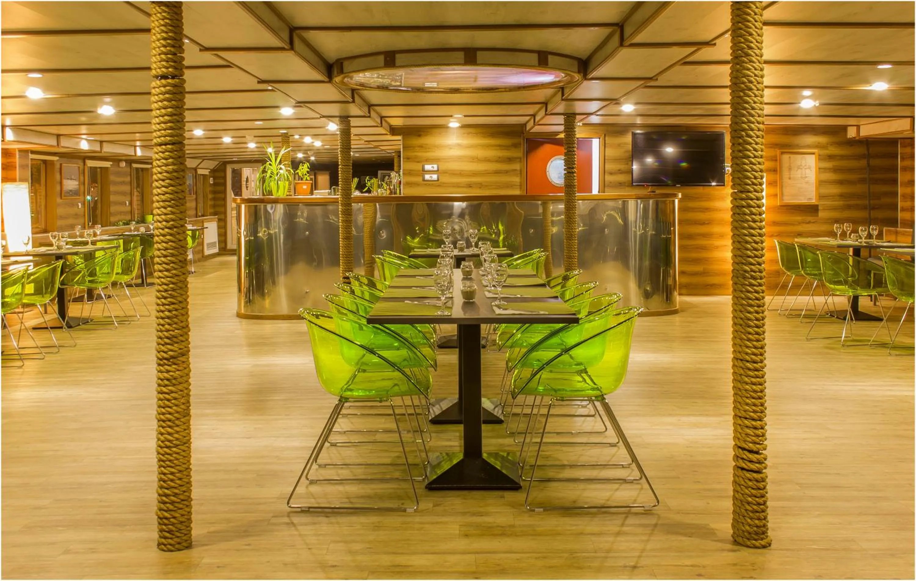 Seating area in Botel Marina