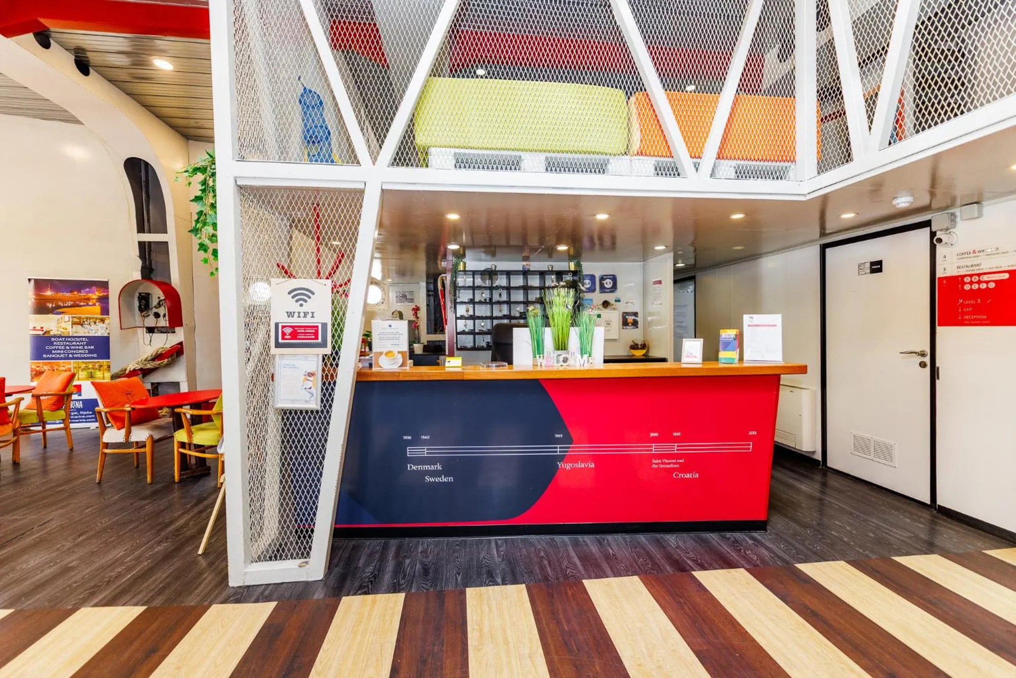 Lobby or reception in Botel Marina