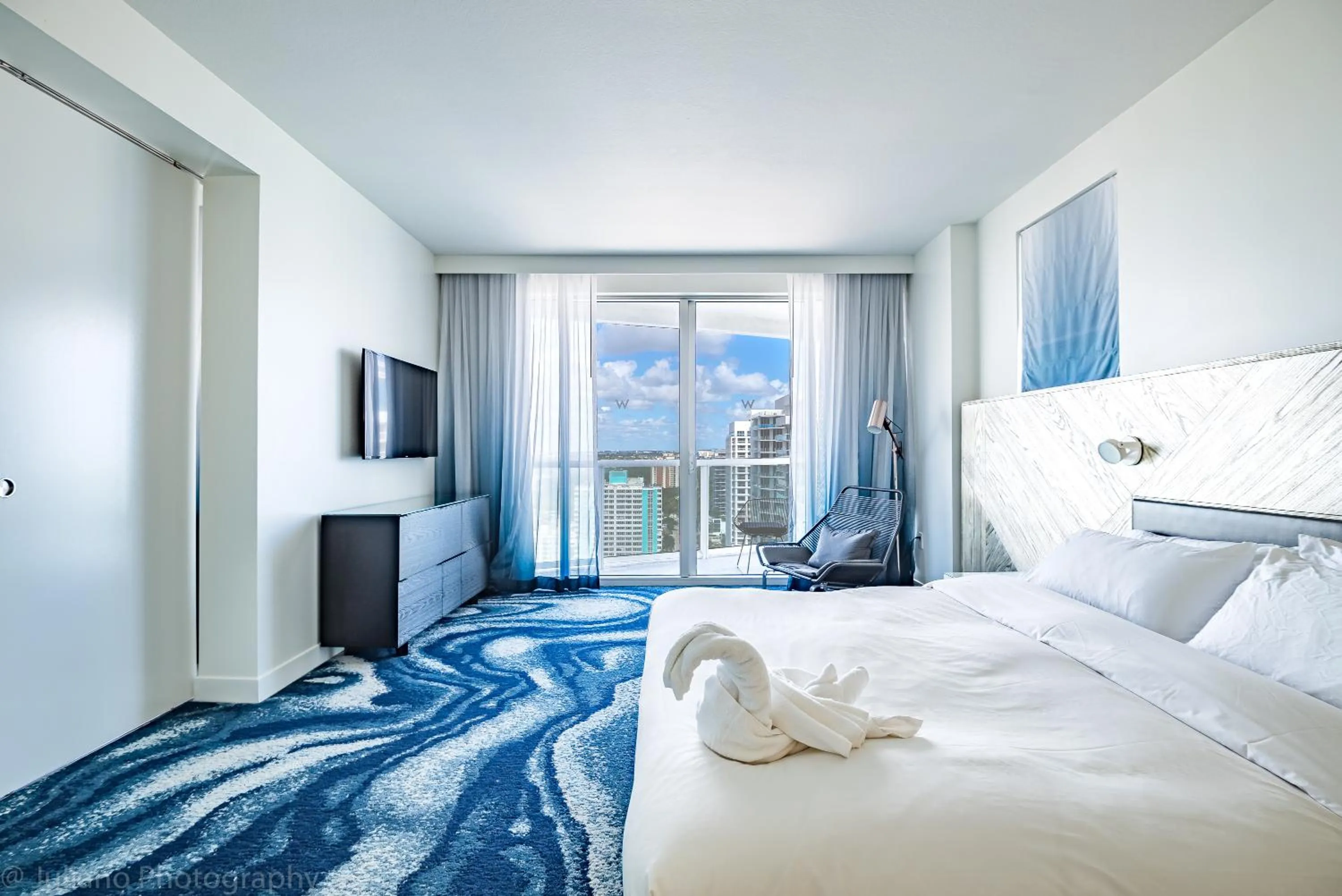 Bed in W Residences Fort Lauderdale Luxury Suites Across from Fort Lauderdale Beach