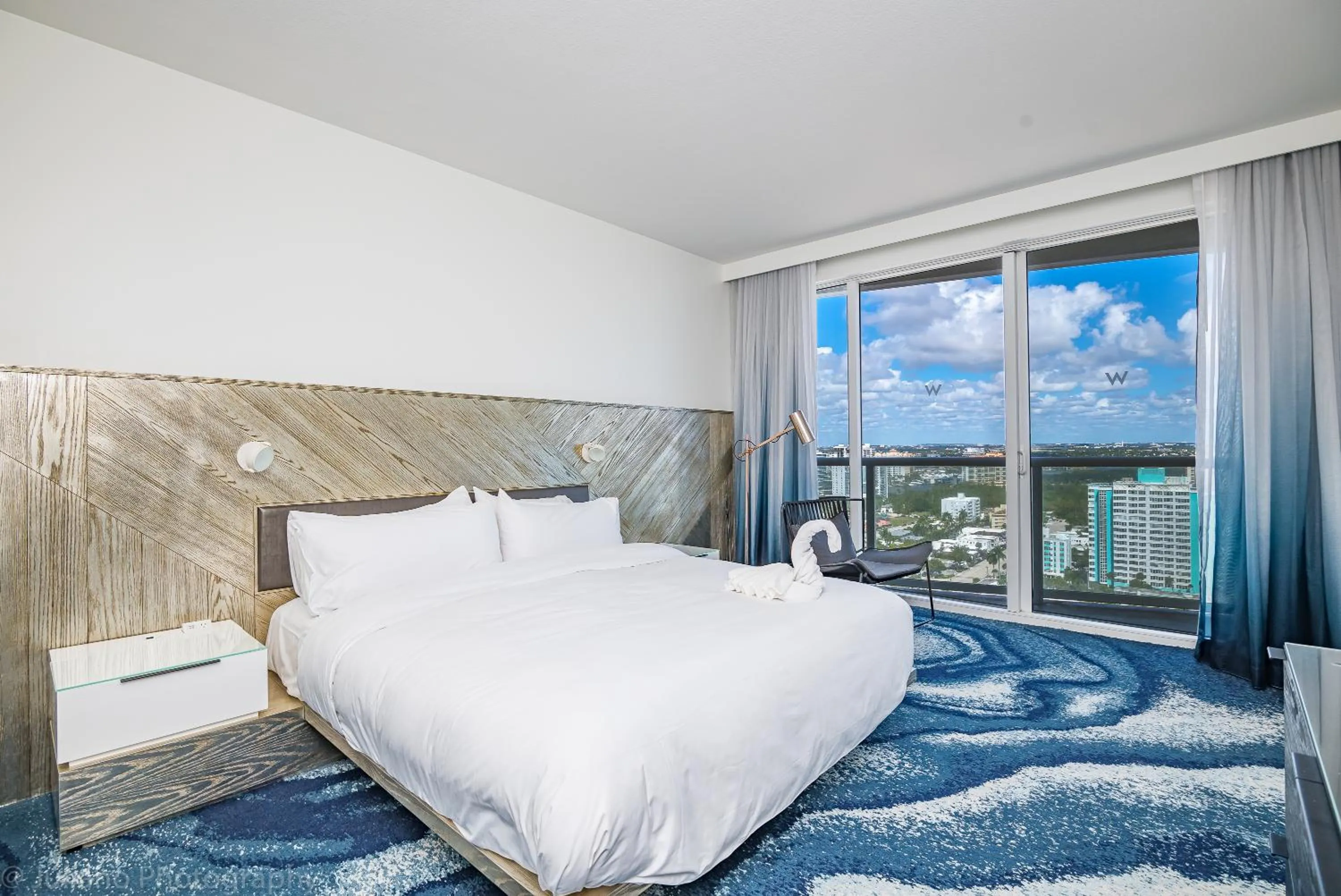 Bed in W Residences Fort Lauderdale Luxury Suites Across from Fort Lauderdale Beach