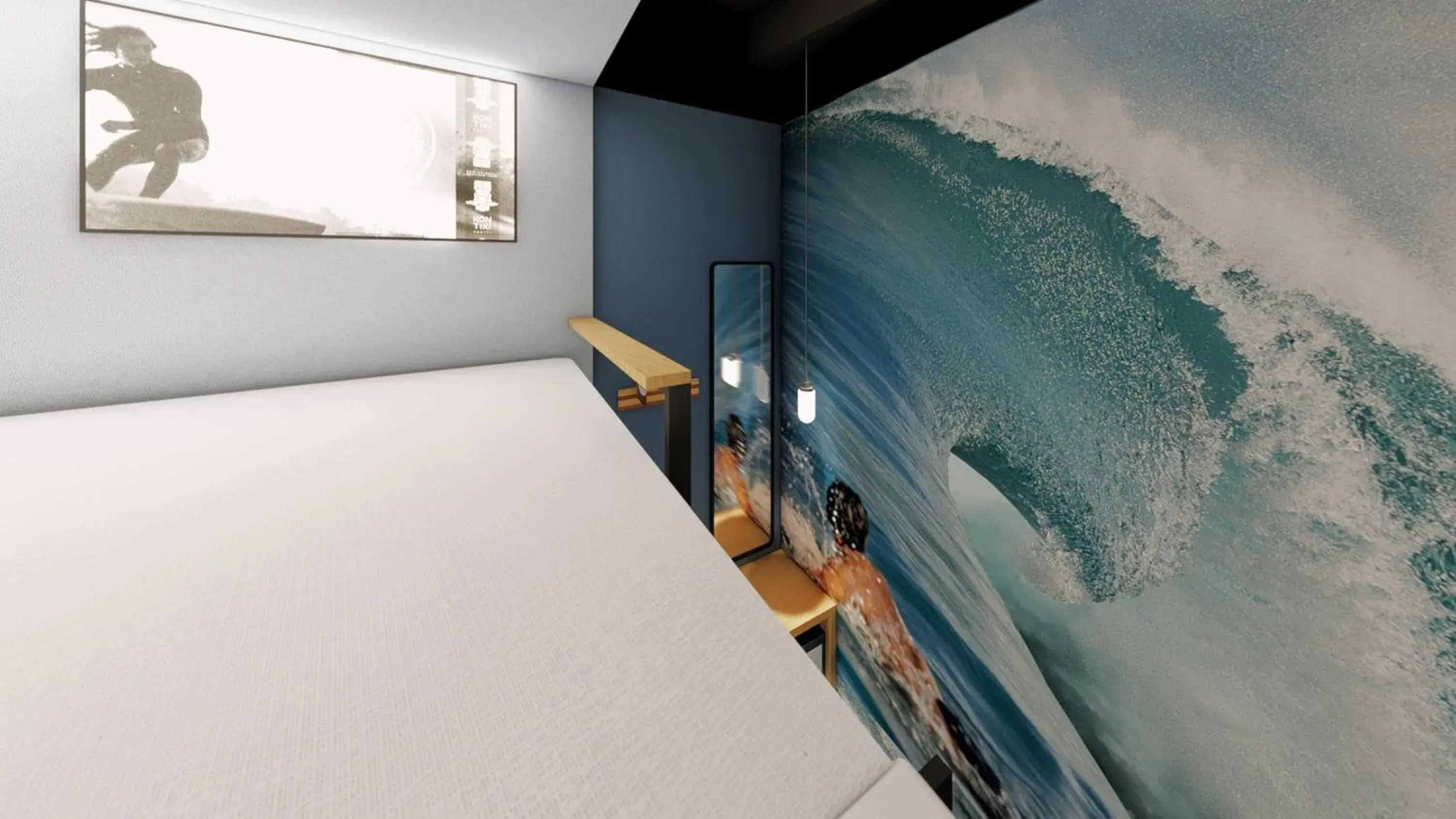 Polynesian Cabin Twin with 2 twin bunk beds in Polynesian Cabins by Kon Tiki Polynesian Cabin Twin with 2 twin bunk beds in Polynesian Cabins by Kon Tiki