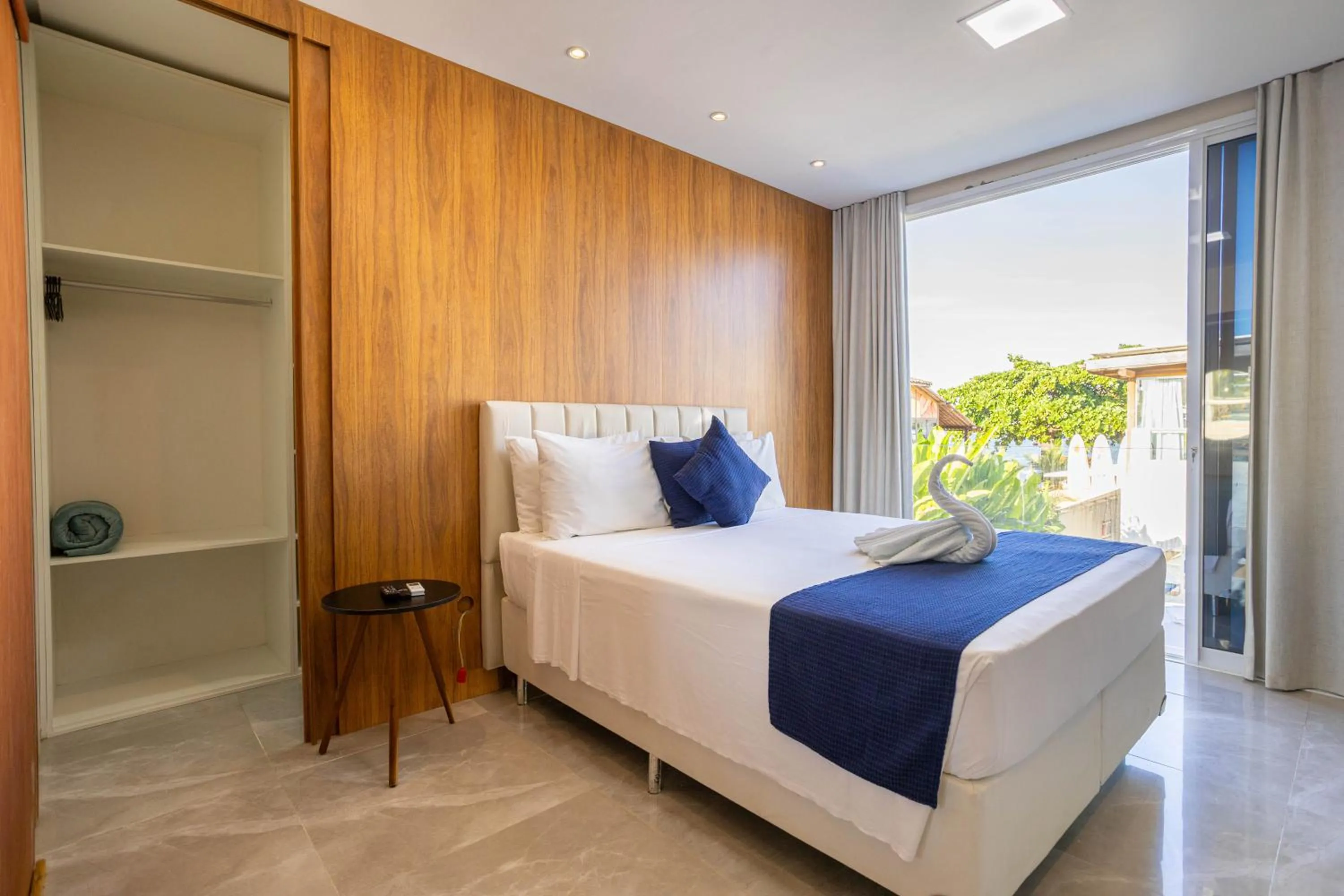 Bed in Santorini Beach Hotel