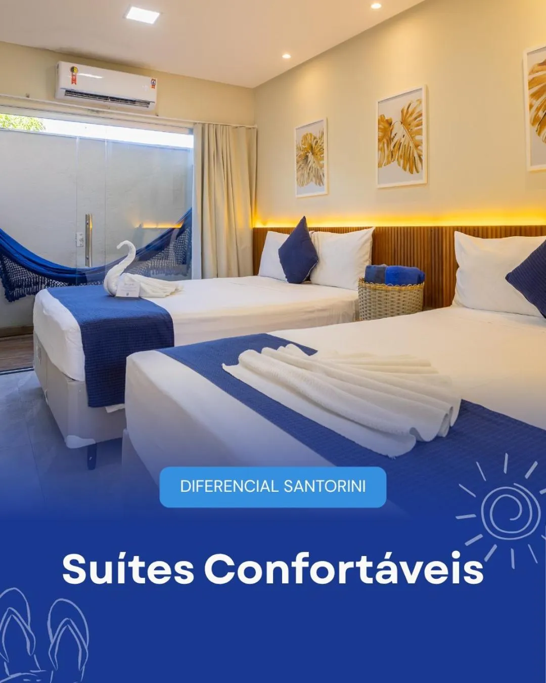 Bed in Santorini Beach Hotel