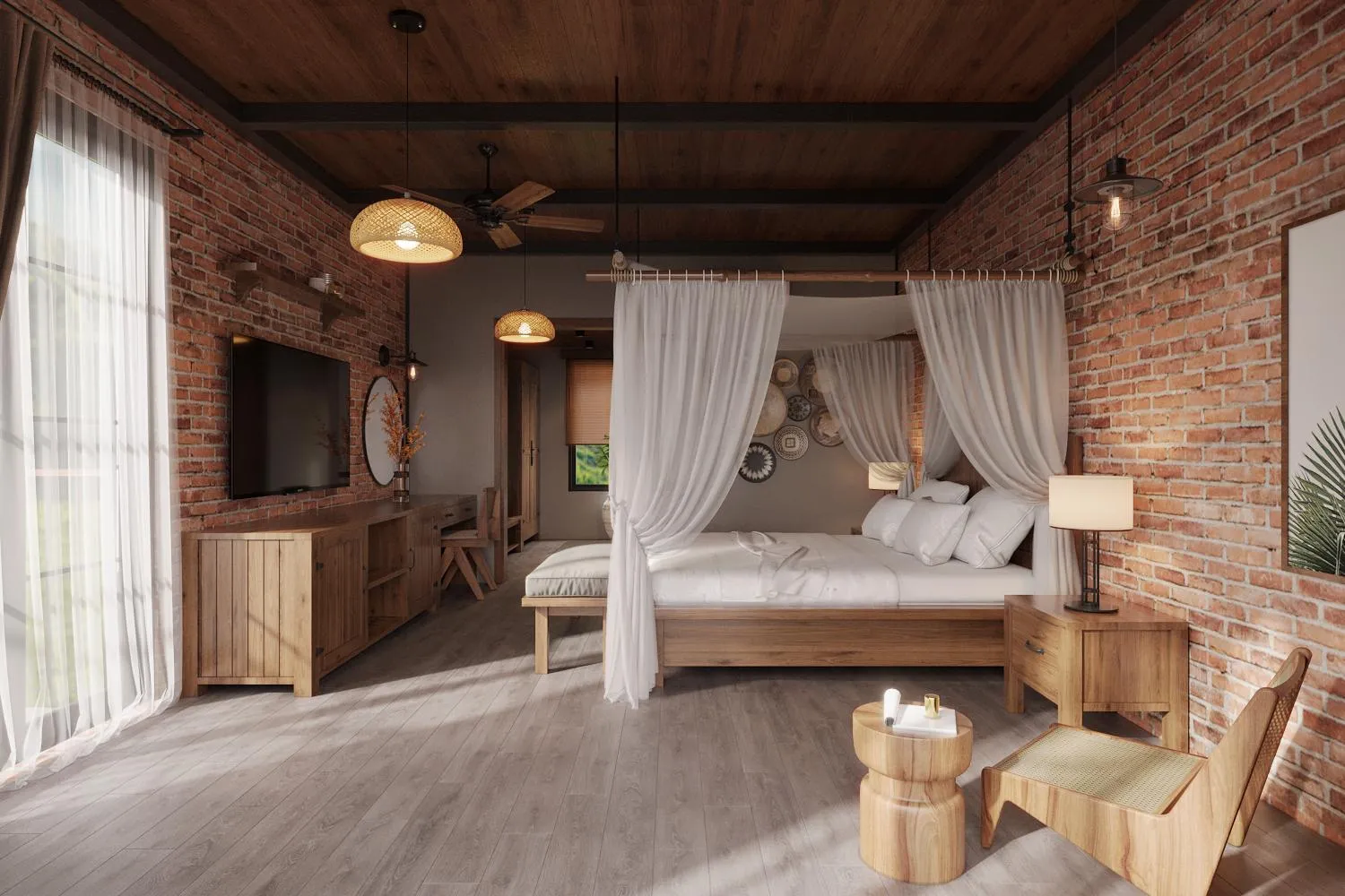 Living room, Bed in PU LUONG BOCBANDI RETREAT