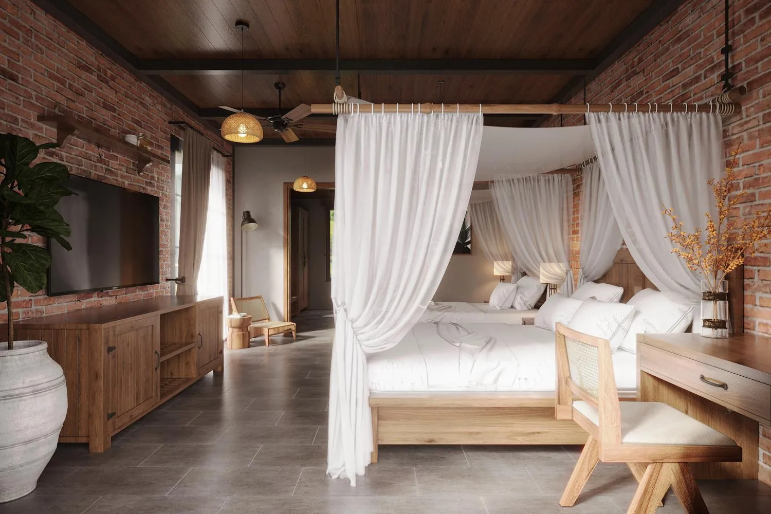 Bed in PU LUONG BOCBANDI RETREAT