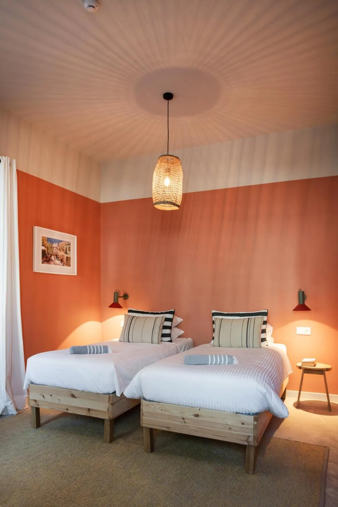 Bed in Casa Rosa Villa with Pool in Olhao Centre