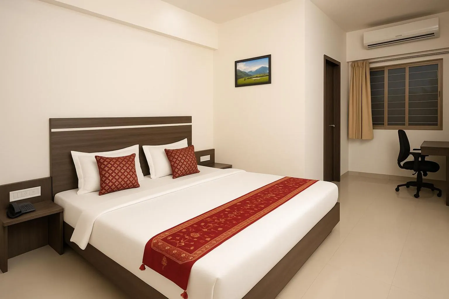 Photo of the whole room, Bed in Compact Tea Square