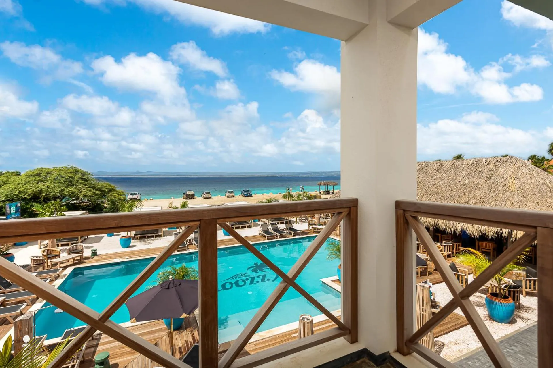 Pool view in Bloozz resort Bonaire