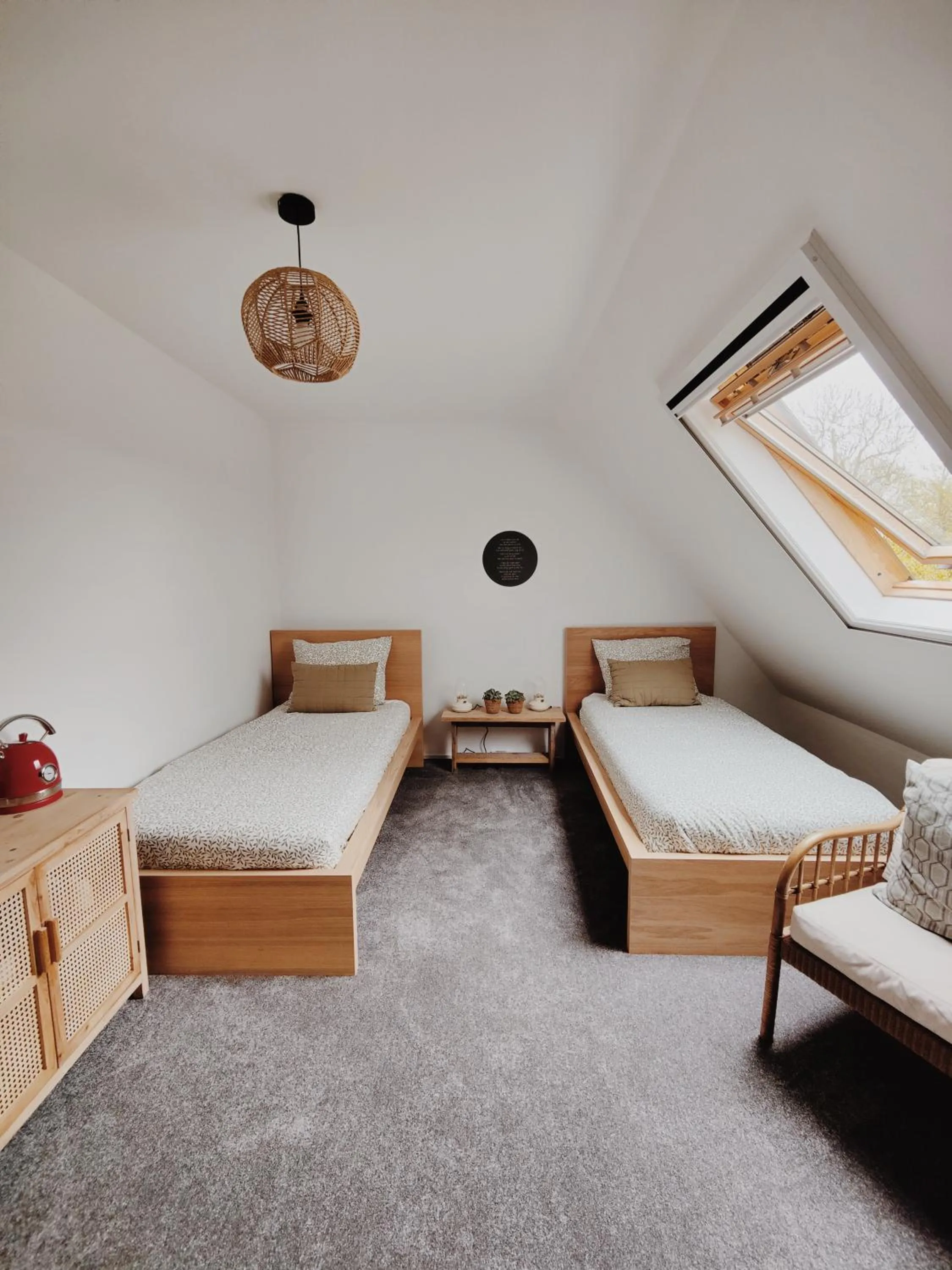 Twin Room with Private Bathroom - single occupancy in B&B Wijdzicht