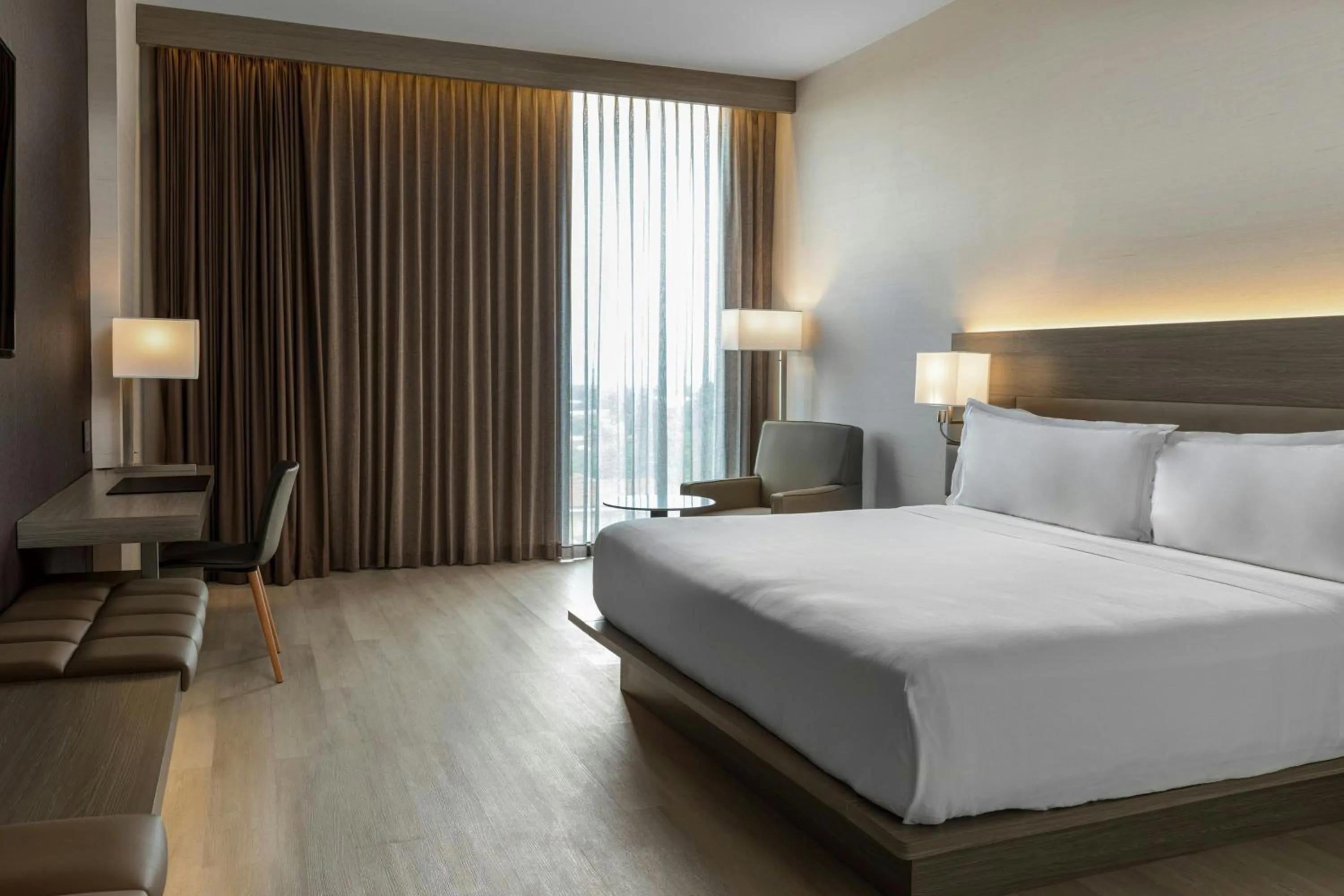 Photo of the whole room, Bed in AC Hotel San Jose Airport Belen