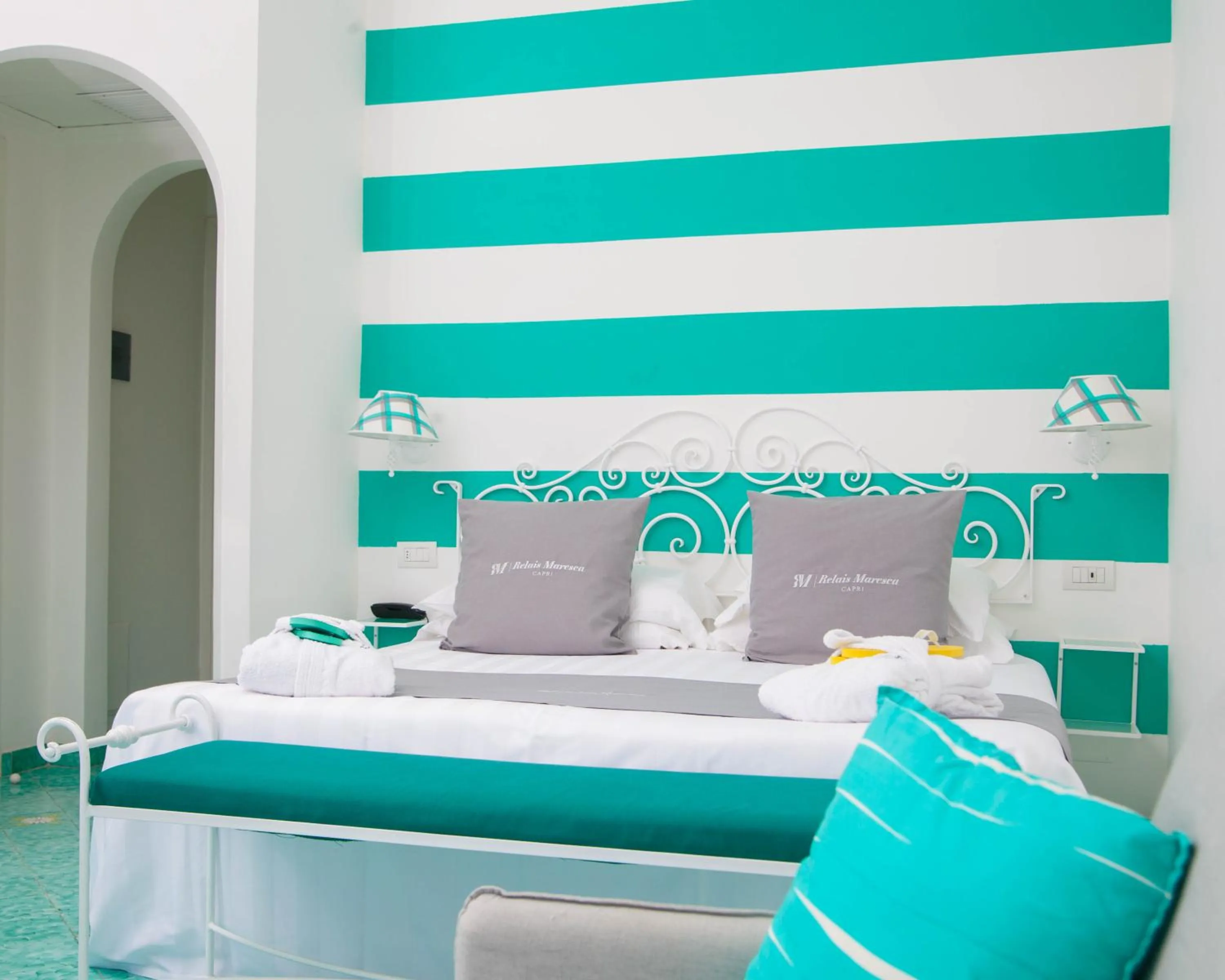 Bed in Relais Maresca Luxury Small Hotel & Terrace Restaurant