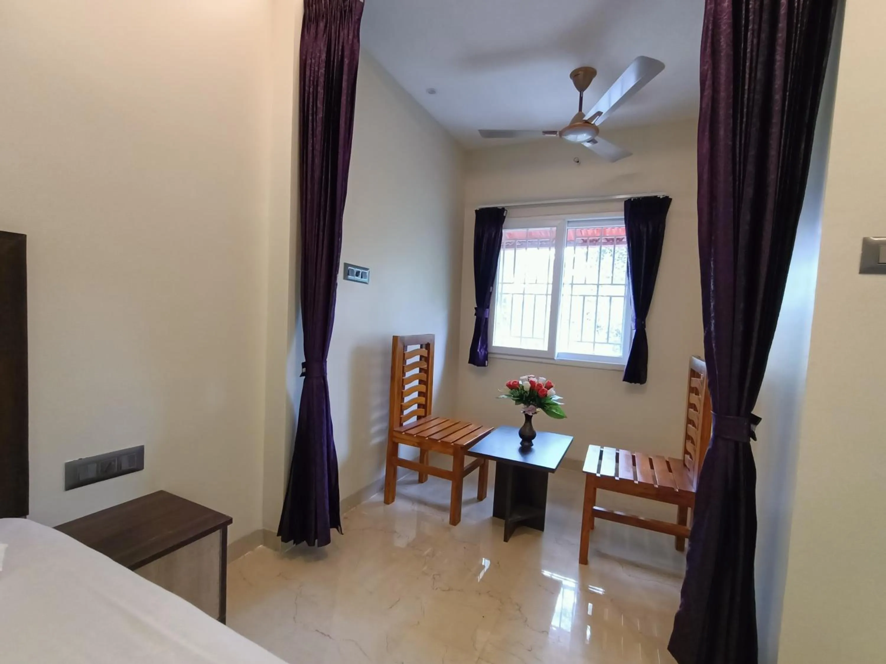 Balcony/Terrace, Bed in Bhavan Resorts