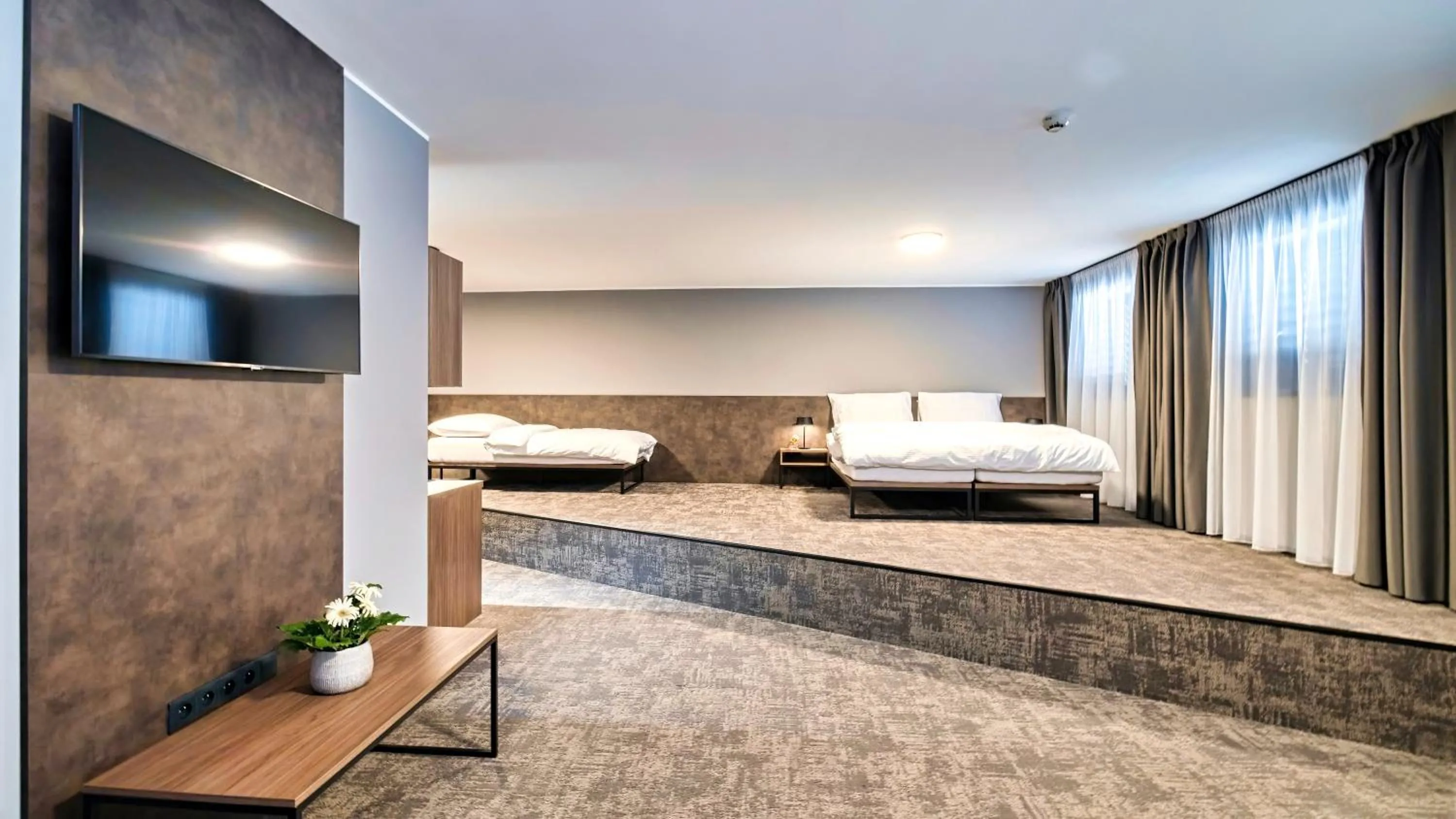 Living room, Bed in ABA Apartments