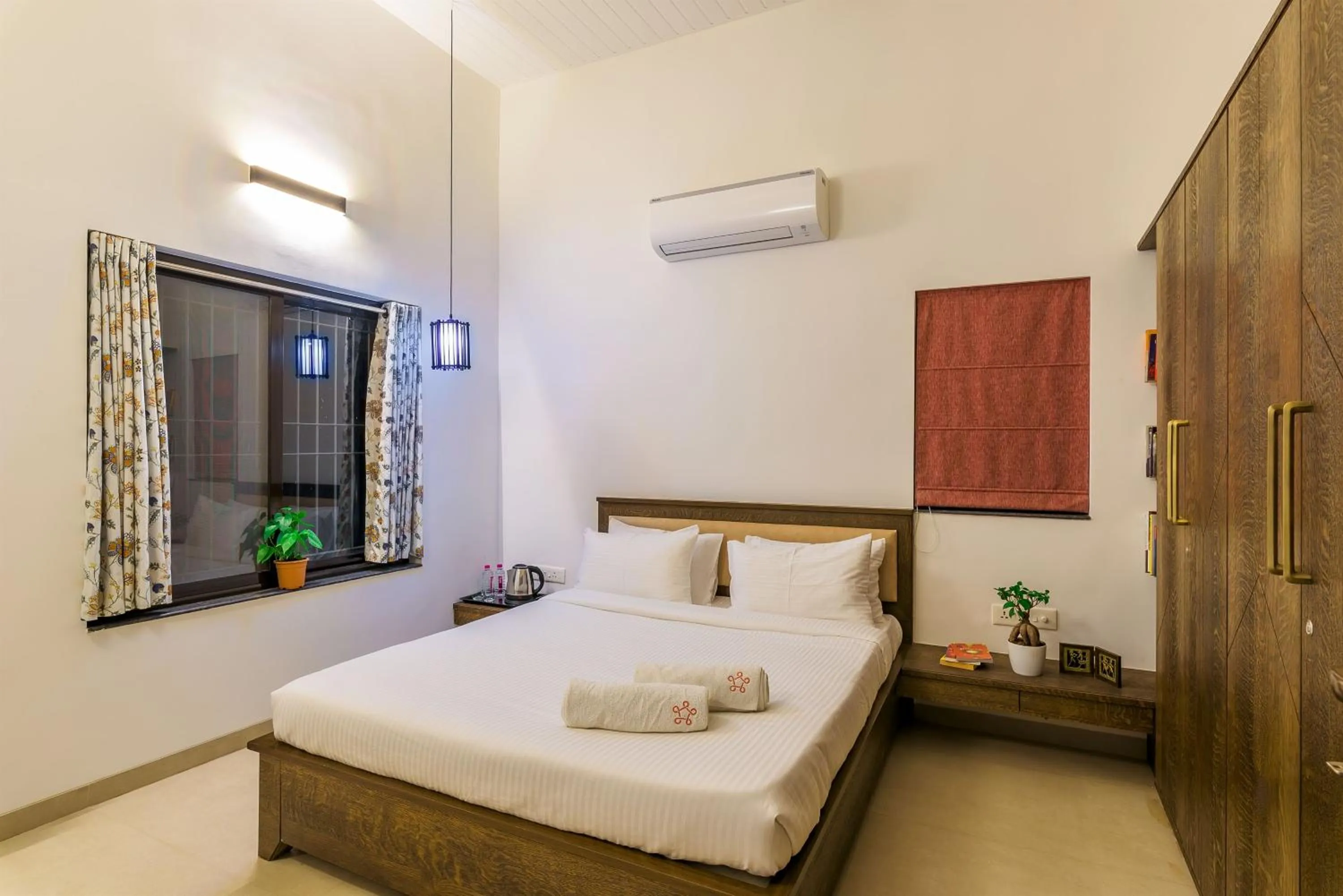 Bed in SaffronStays Eden - 3BR vineyard-side pool villa with jacuzzi, farm dining, stargazing deck & lawns for celebrations