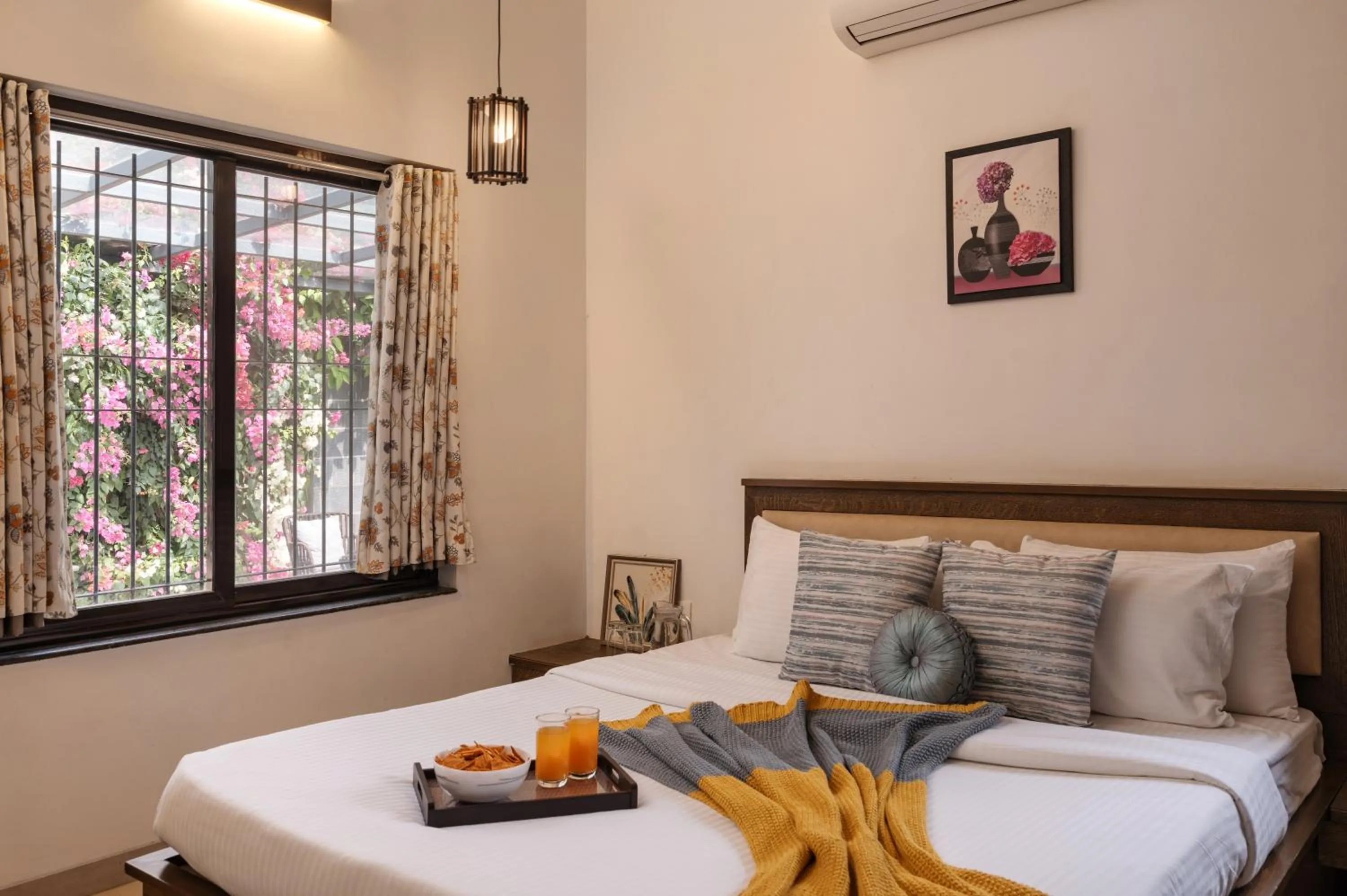 Bed in SaffronStays Eden - 3BR vineyard-side pool villa with jacuzzi, farm dining, stargazing deck & lawns for celebrations