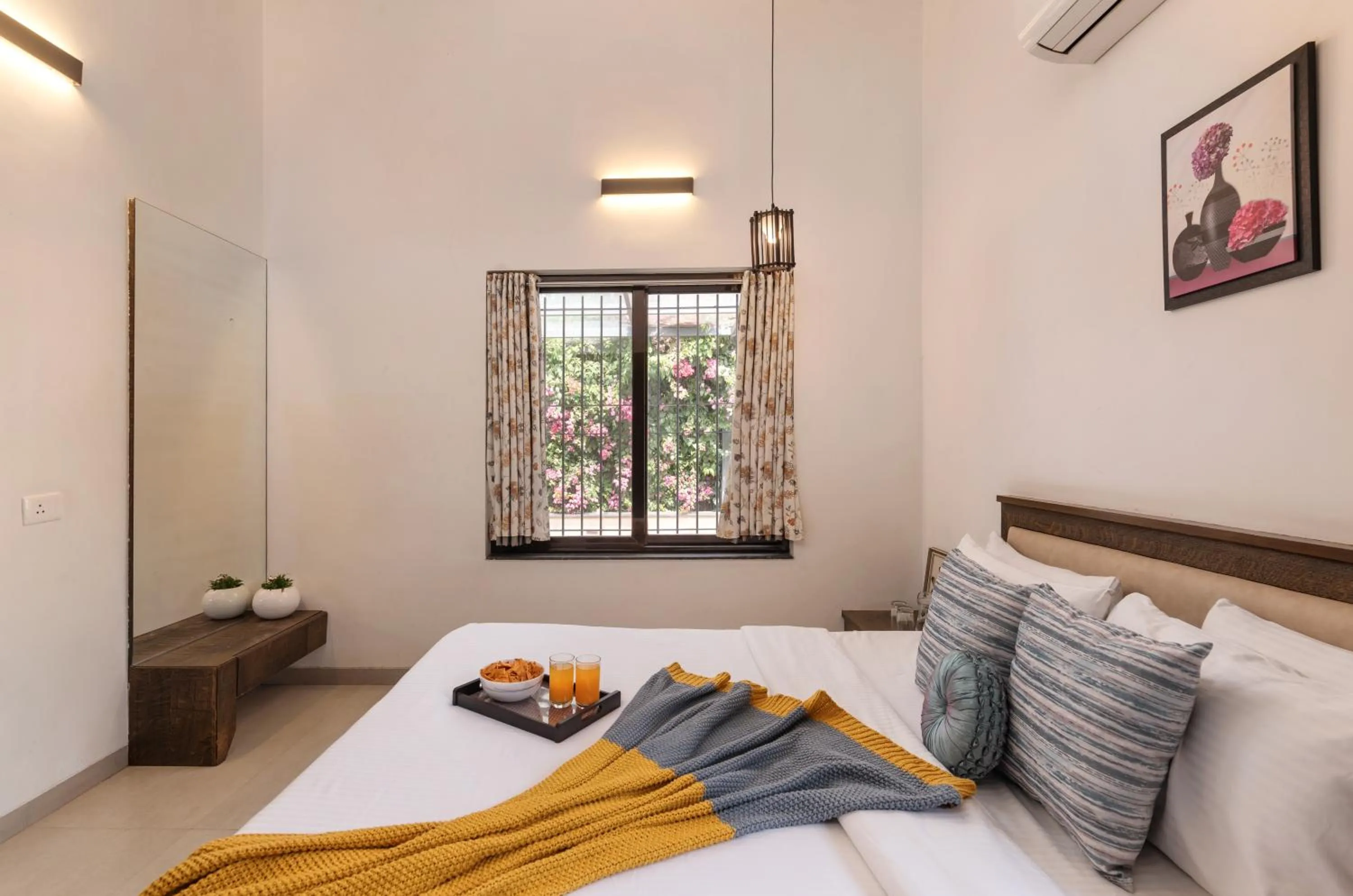 Bed in SaffronStays Eden - 3BR vineyard-side pool villa with jacuzzi, farm dining, stargazing deck & lawns for celebrations