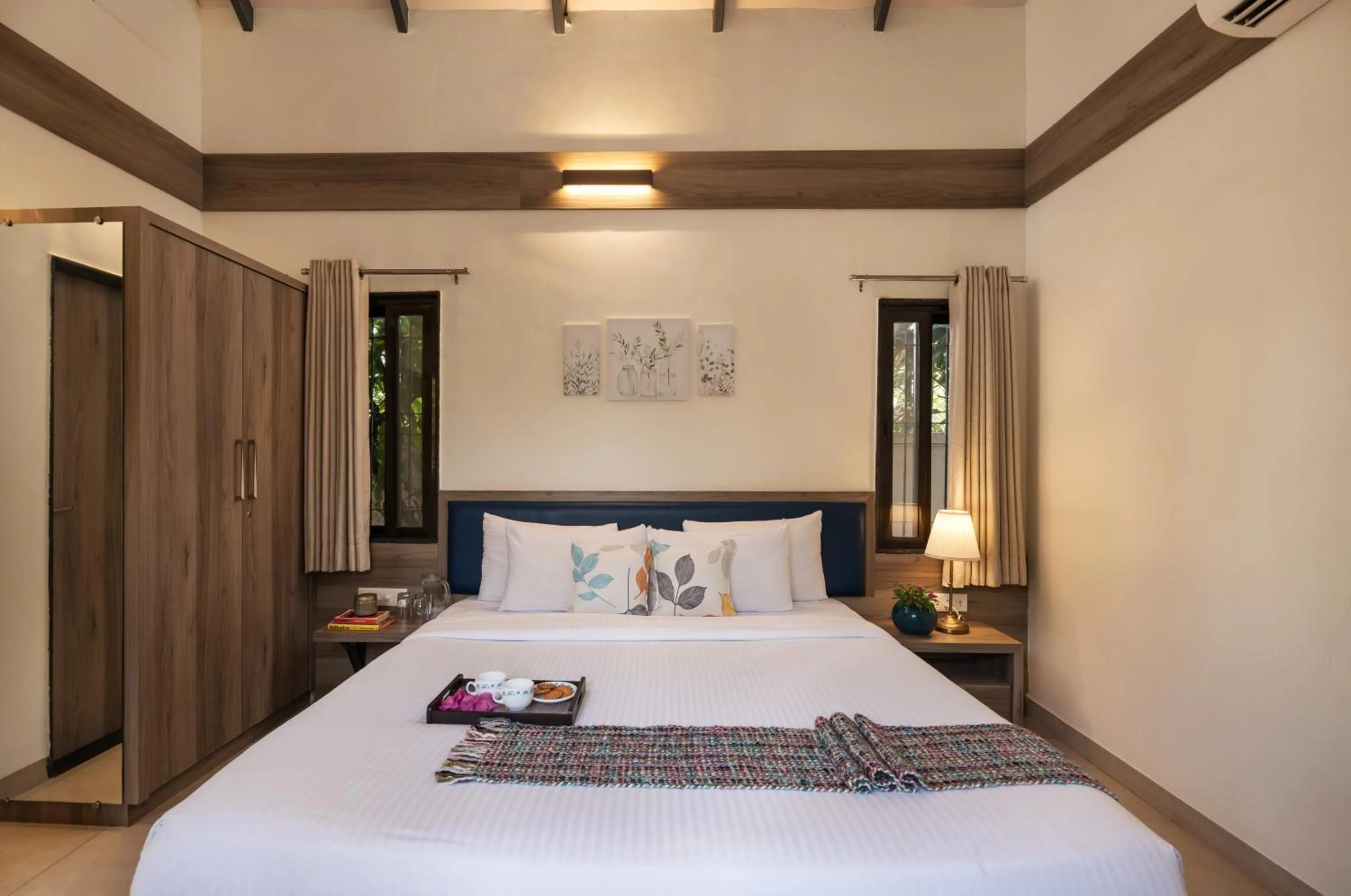 Bed in SaffronStays Eden - 3BR vineyard-side pool villa with jacuzzi, farm dining, stargazing deck & lawns for celebrations