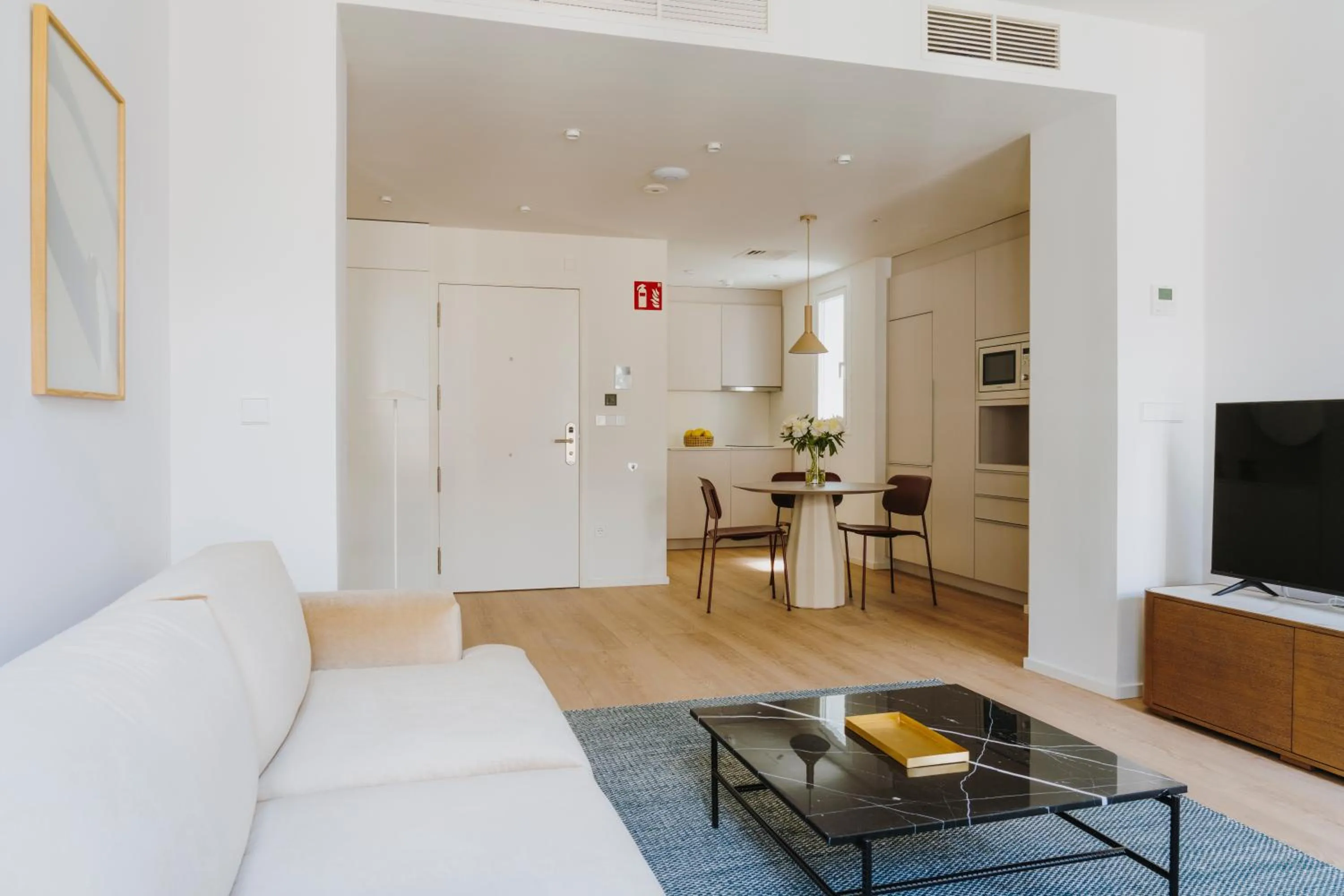 Living room in The Passage Apartments