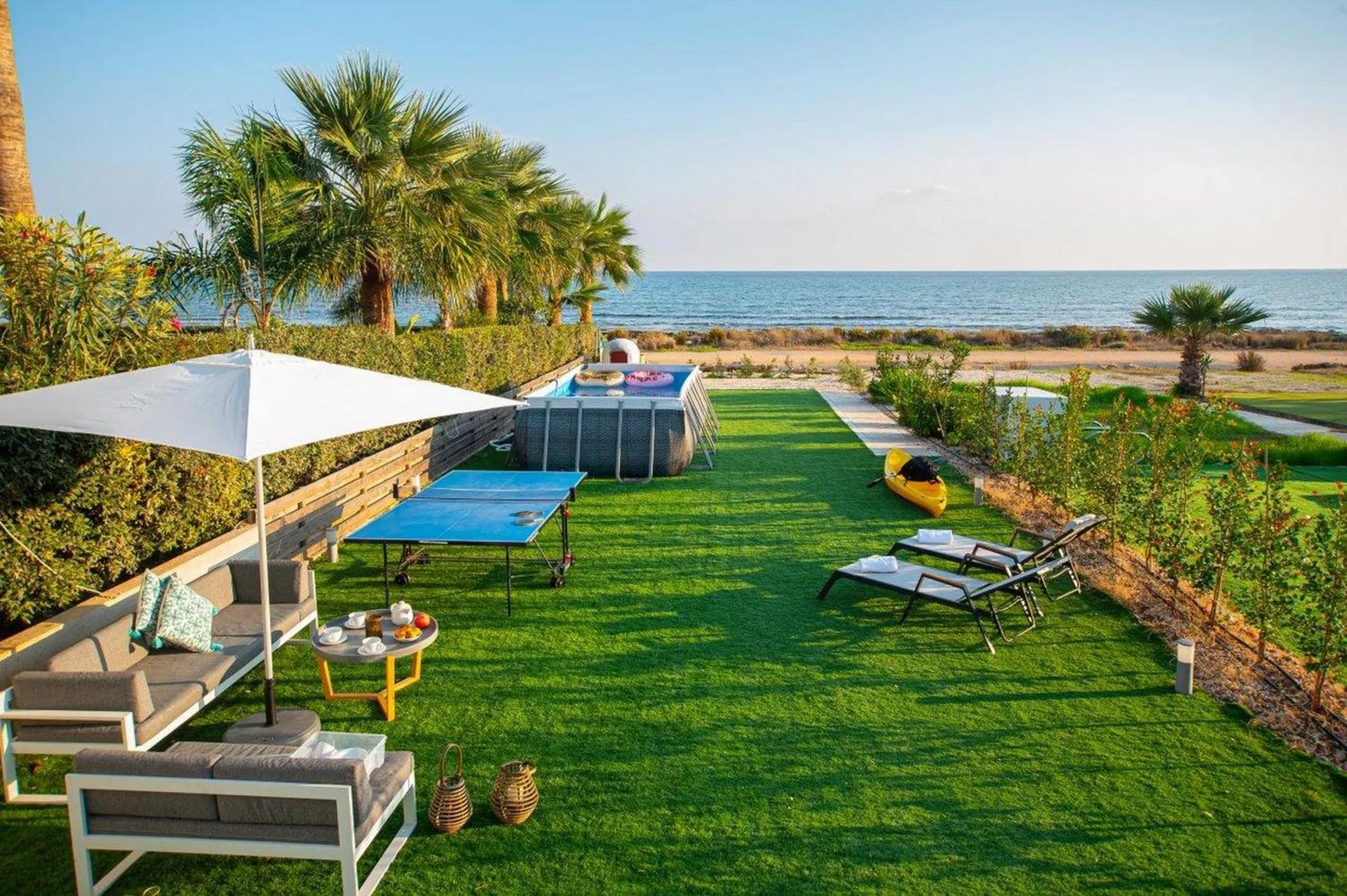 Patio in Ayia Thekla Seafront Villa Dagi