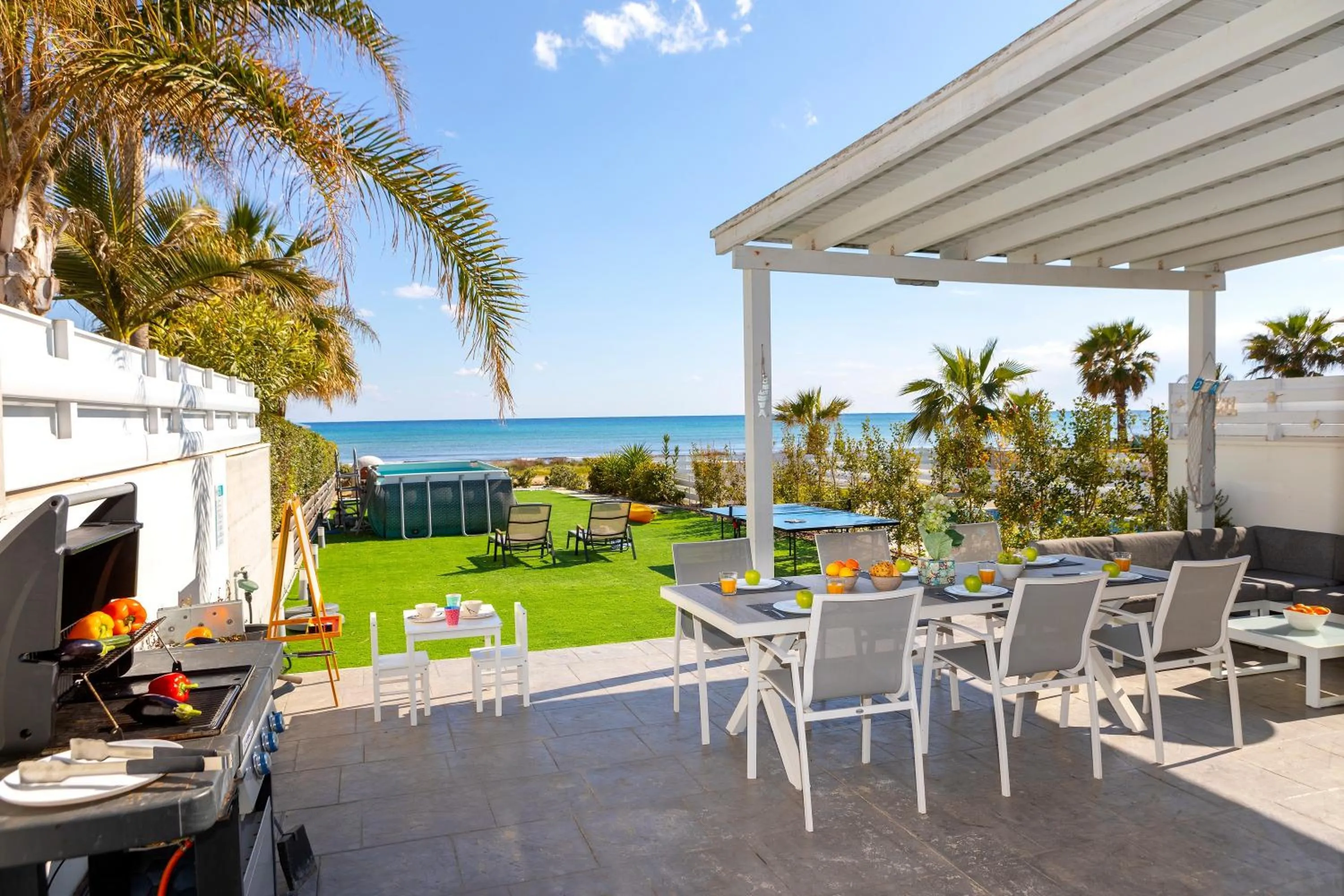 Patio in Ayia Thekla Seafront Villa Dagi