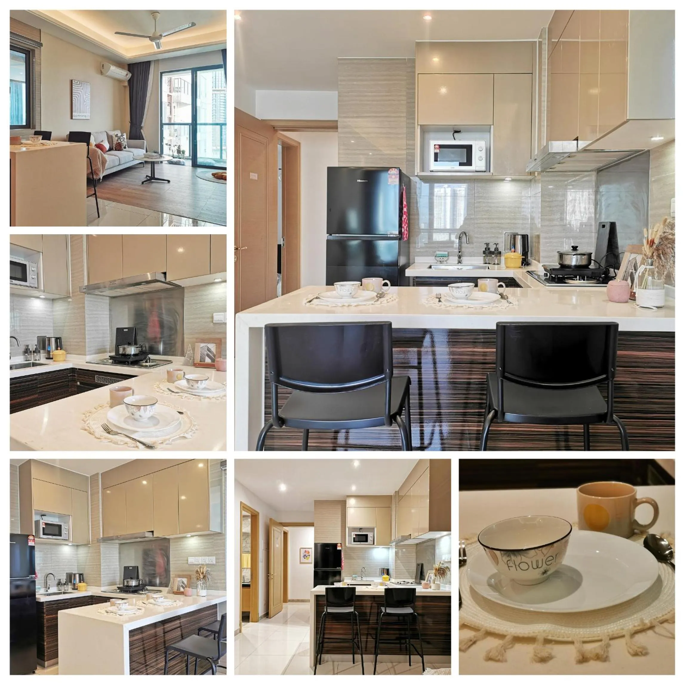 Kitchen or kitchenette in Yussy Homestay at R&F Princess Cove