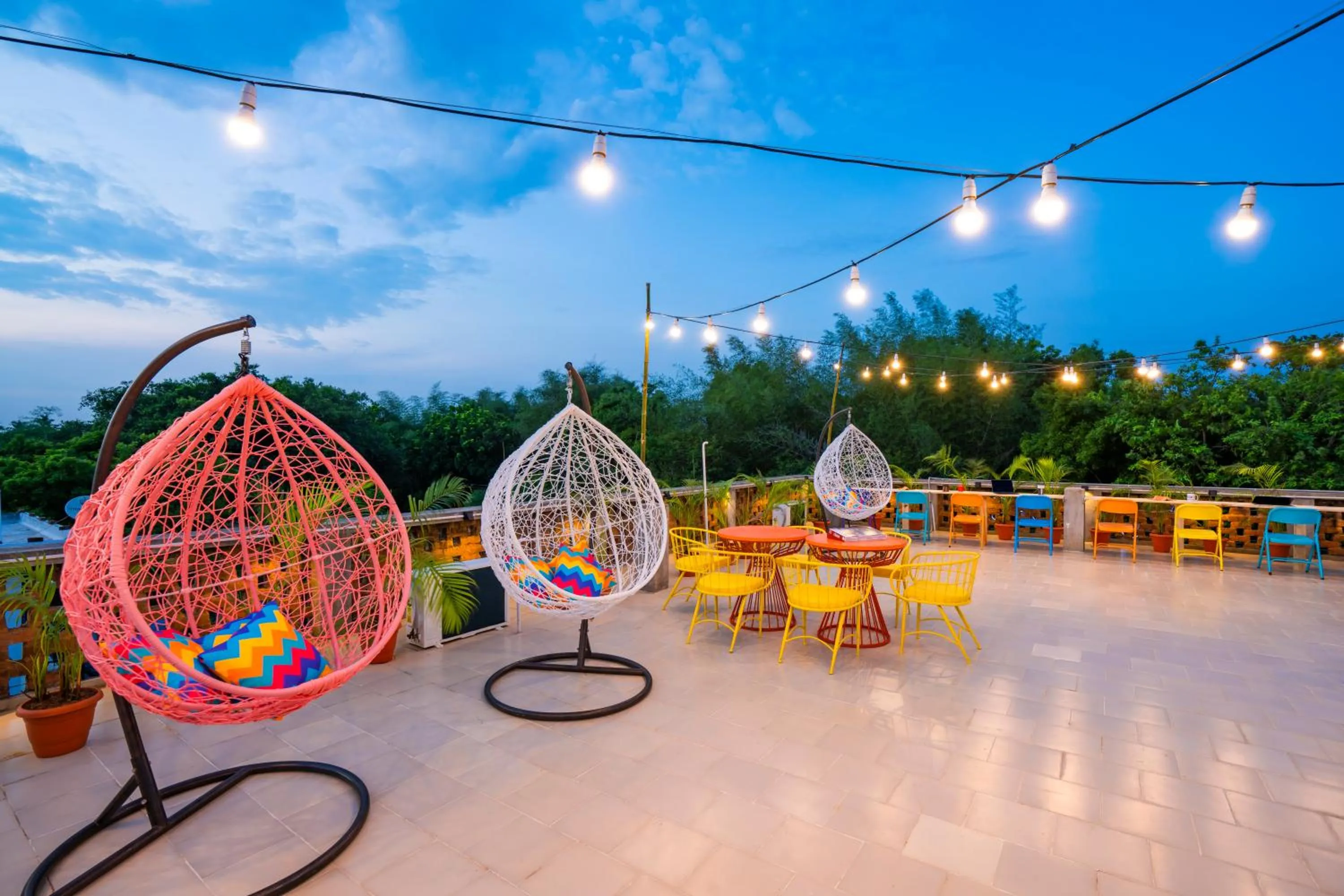 Seating area in goSTOPS Pondicherry Near Auroville