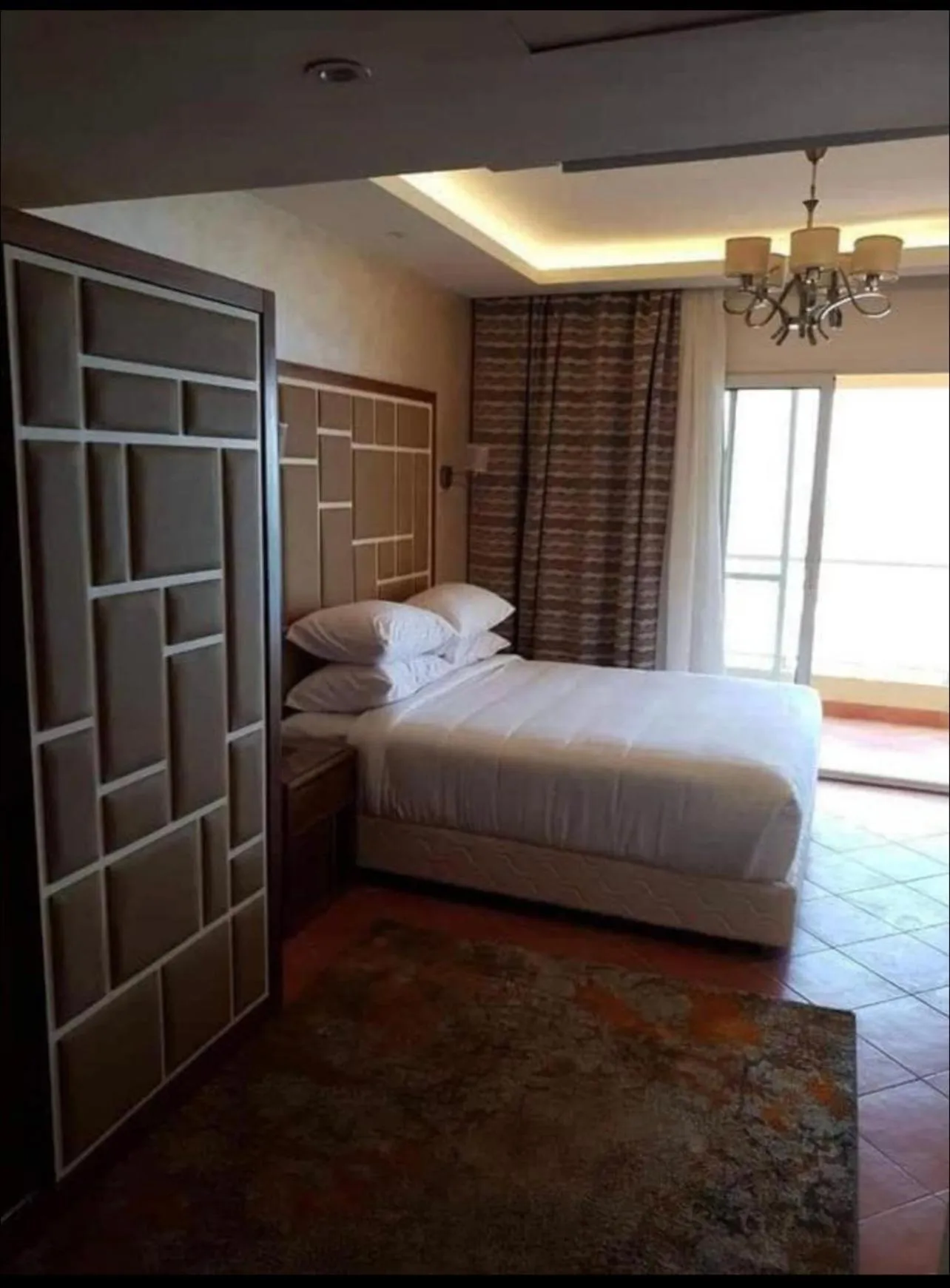 Bed in Amazing sea view Penthouse Apartment in Pyramids Porto El-Sokhna