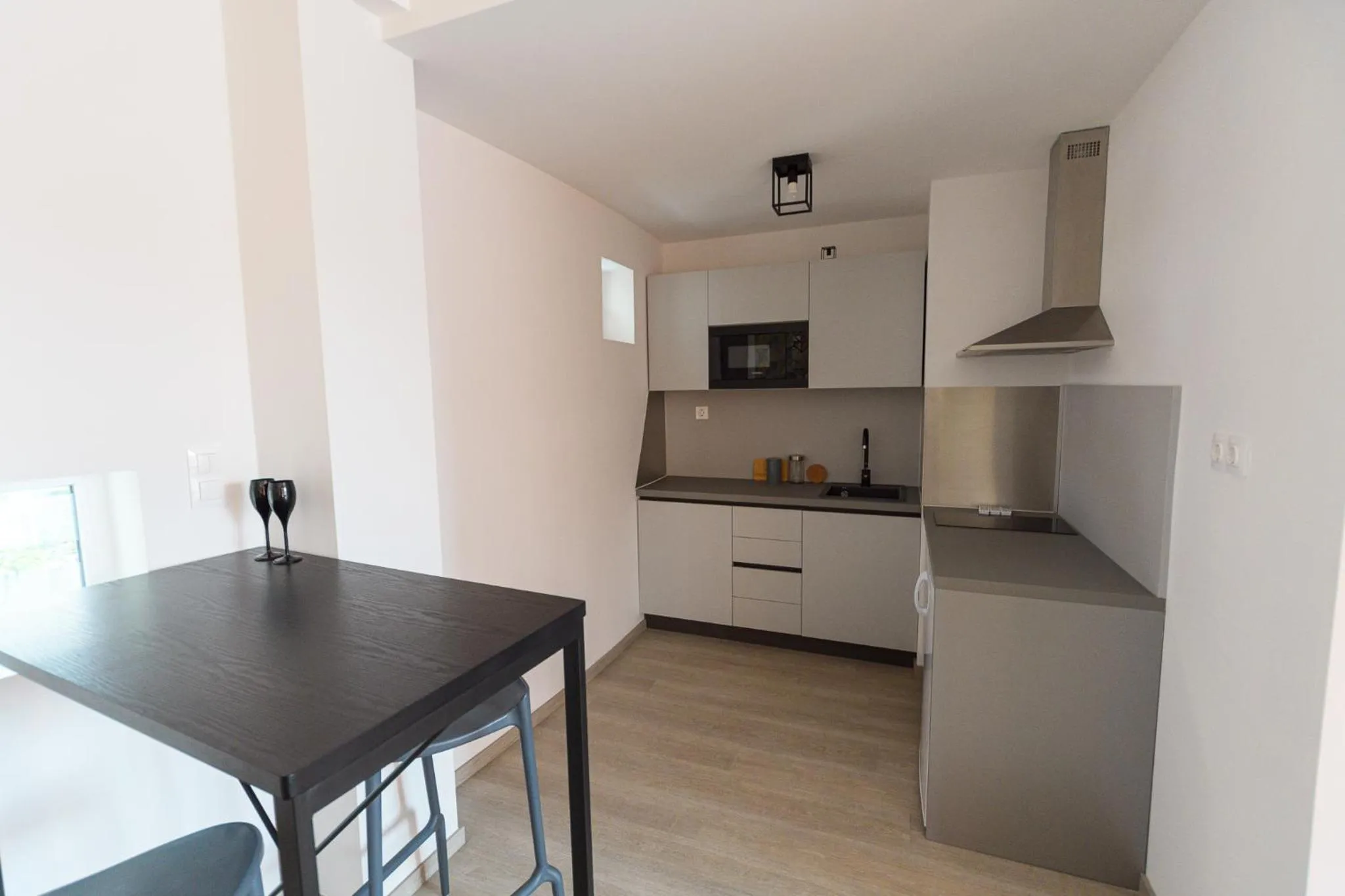 kitchen in Parizs Garden Apartments