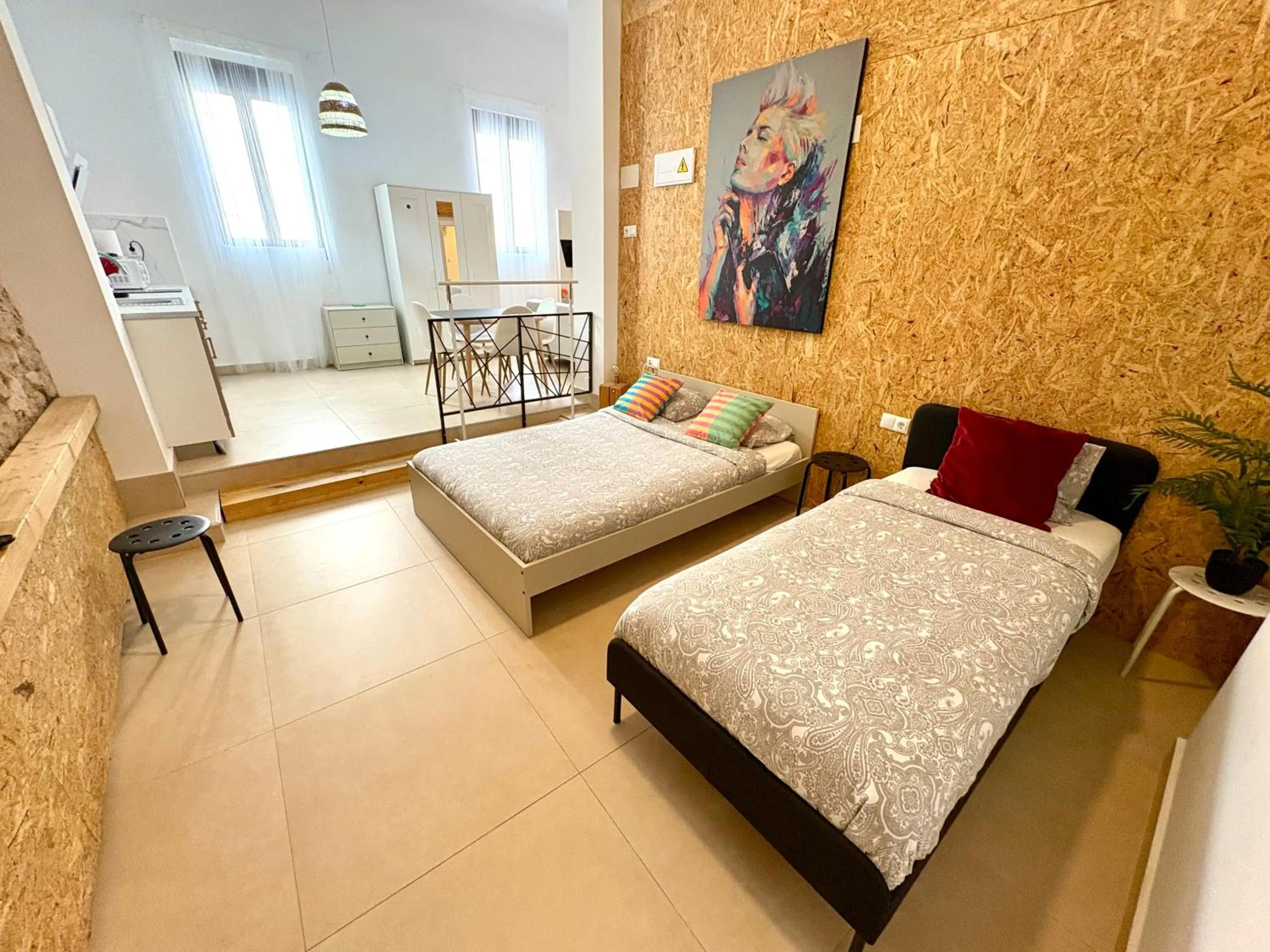 Bedroom, Bed in Soho Boho Apartments - with sunny rooftop terrace and fiber optic internet