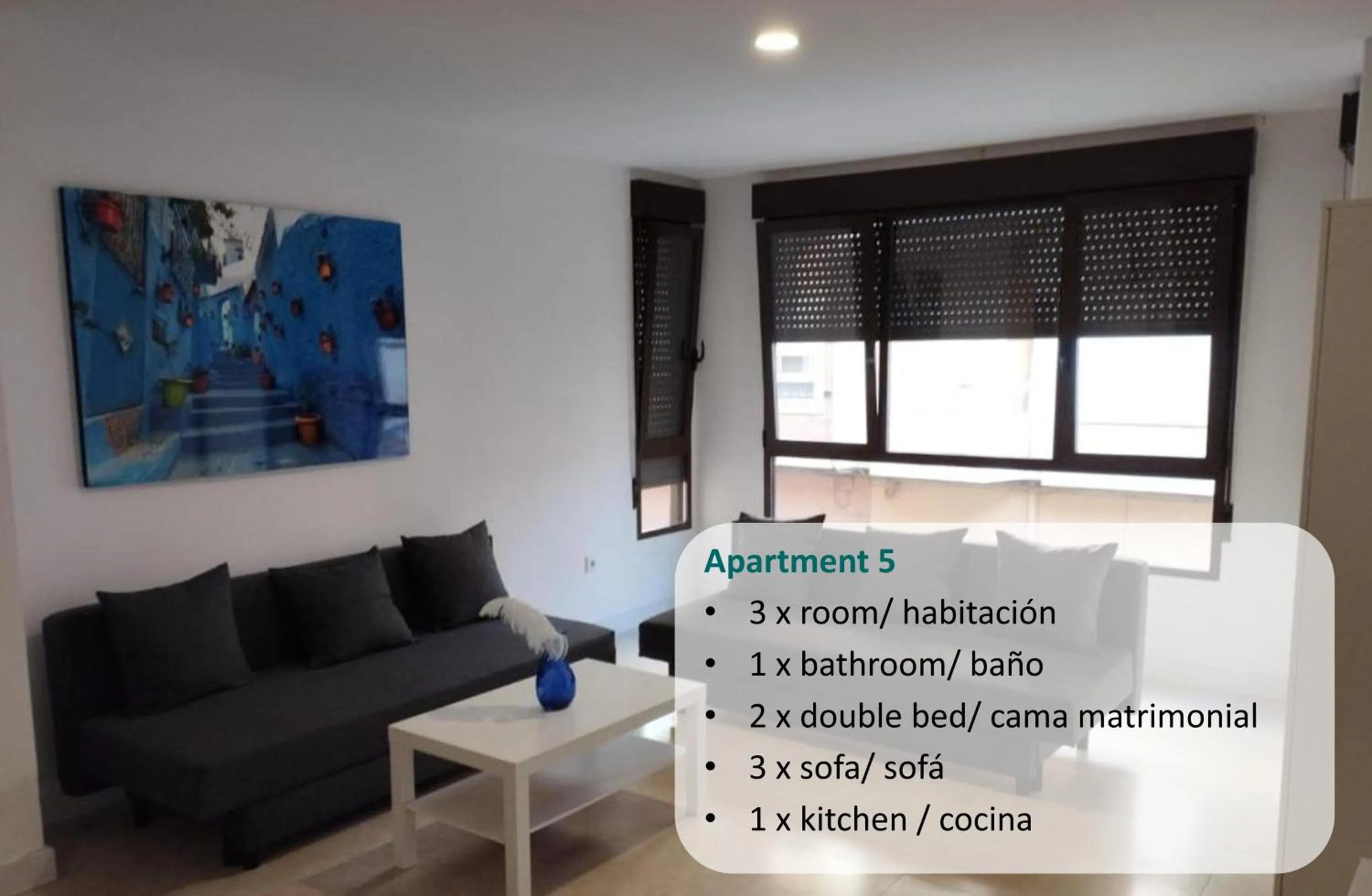 Living room in Soho Boho Apartments - with sunny rooftop terrace and fiber optic internet