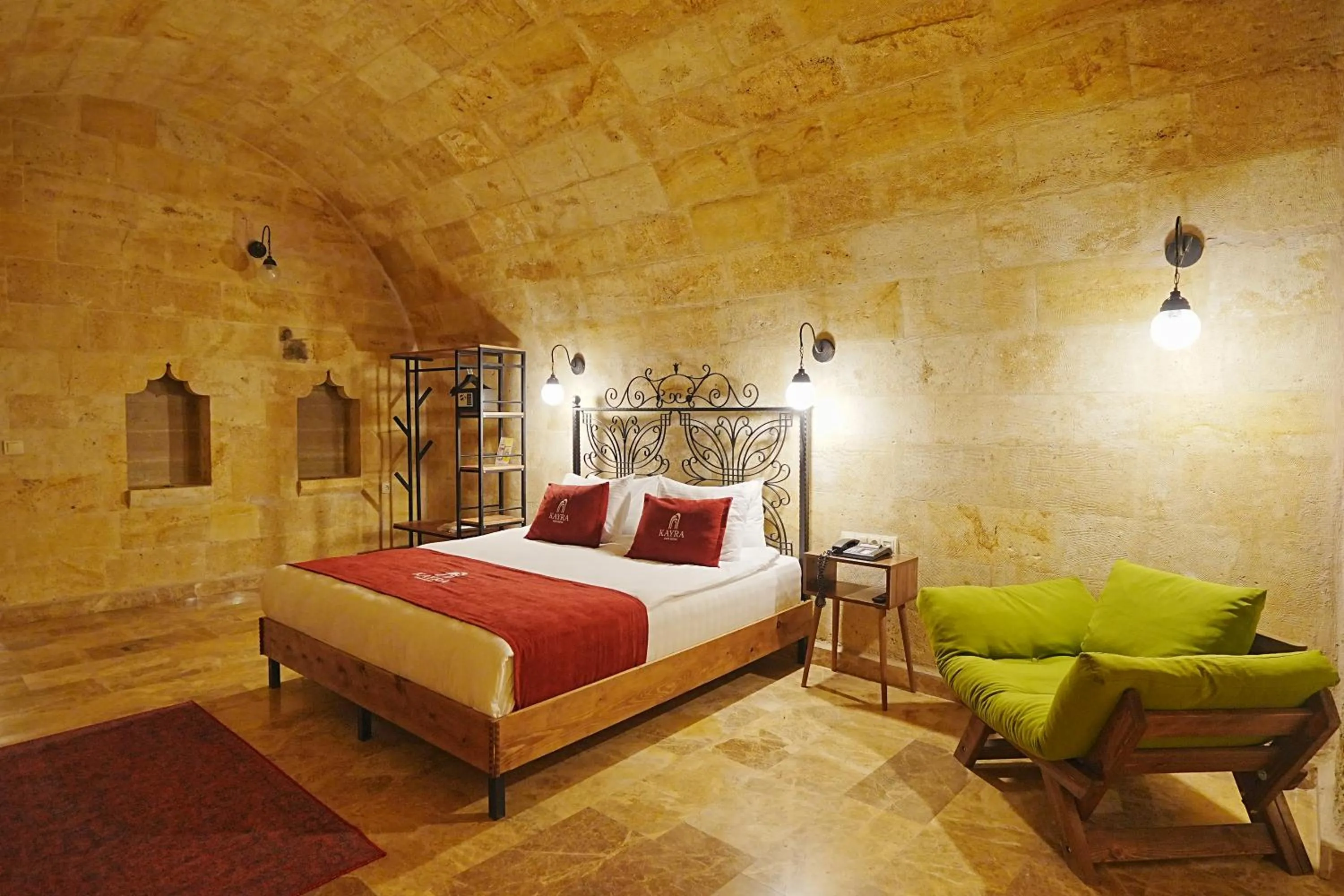 Bed in Kayra Cave Suites