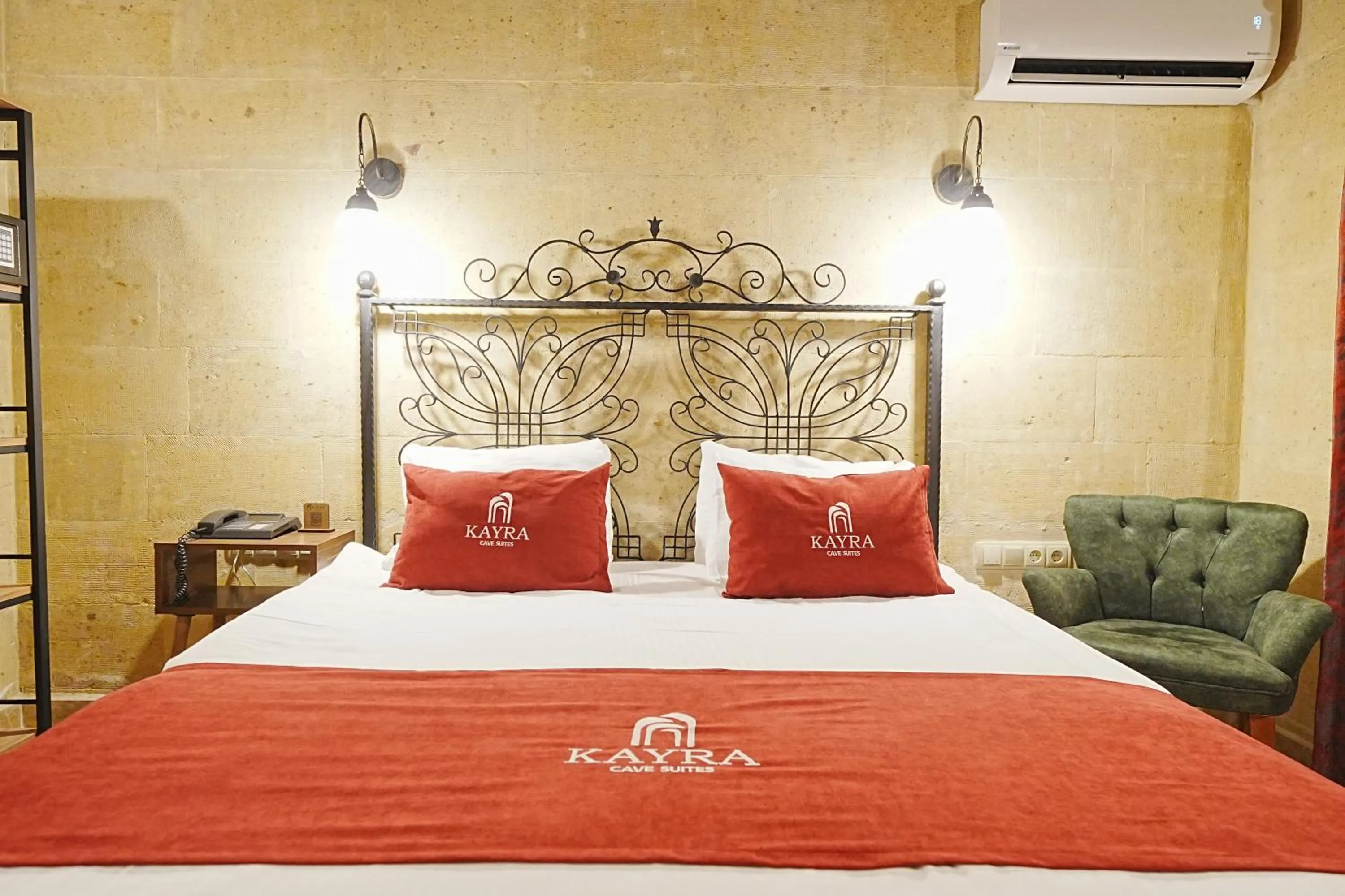 Bed in Kayra Cave Suites
