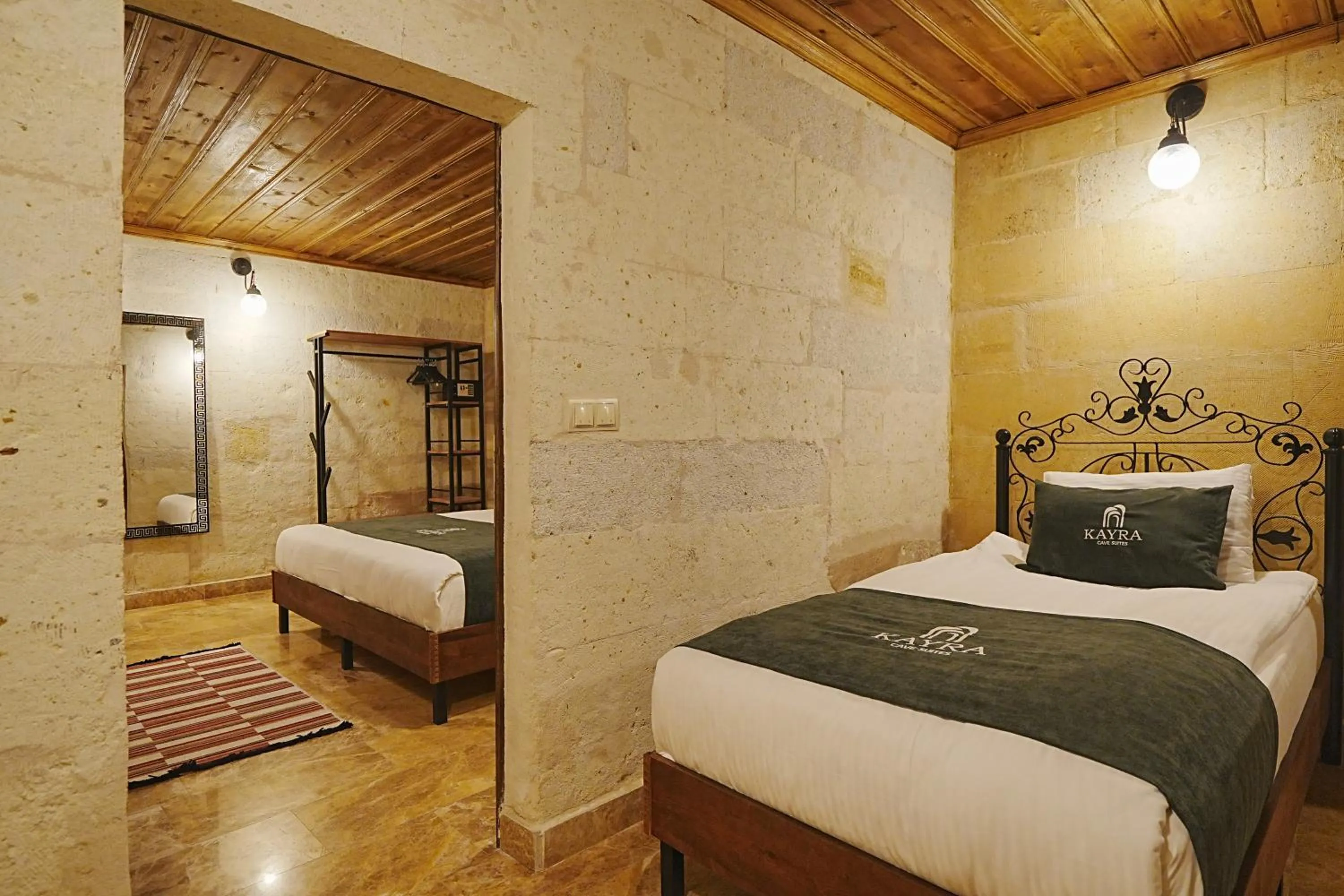 Bed in Kayra Cave Suites
