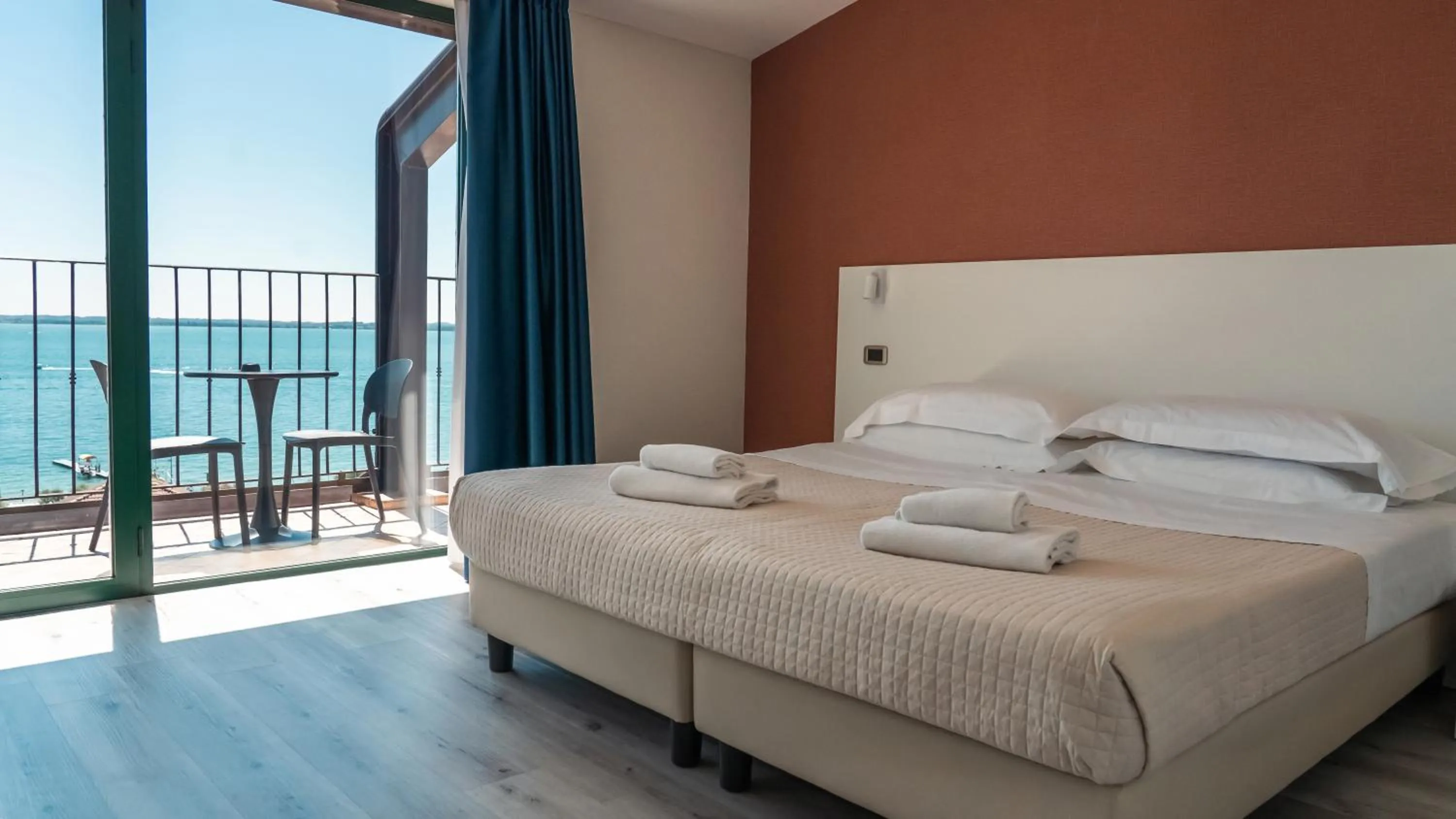 View (from property/room), Bed in AHG Riva Del Sole Hotel - Adults Only