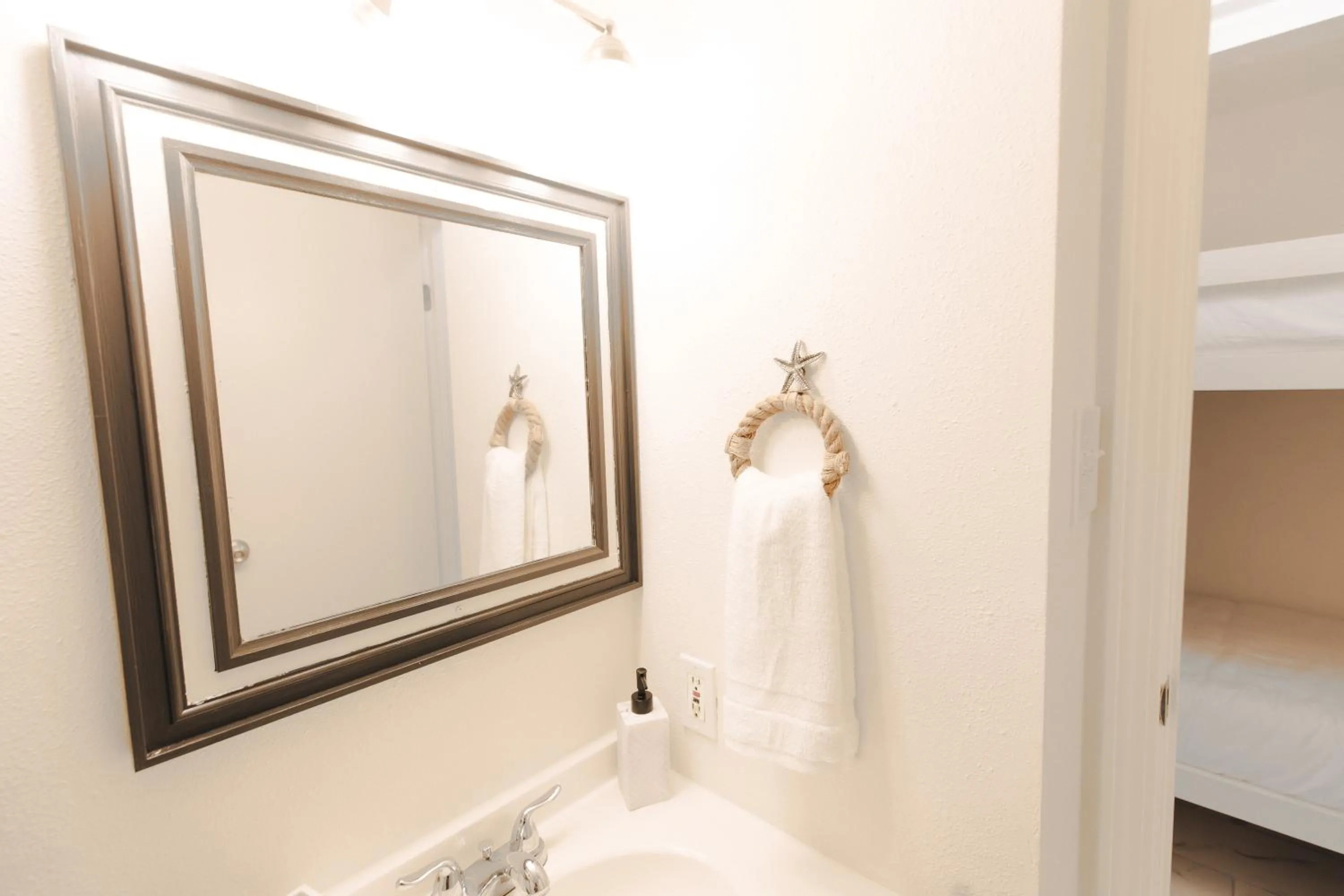 Bathroom in Crimson Beach Escape Ocean View-HotTub -Pool-LongStay - 1 Queen Bedroom plus Alcove bunk Beds and a Sofa