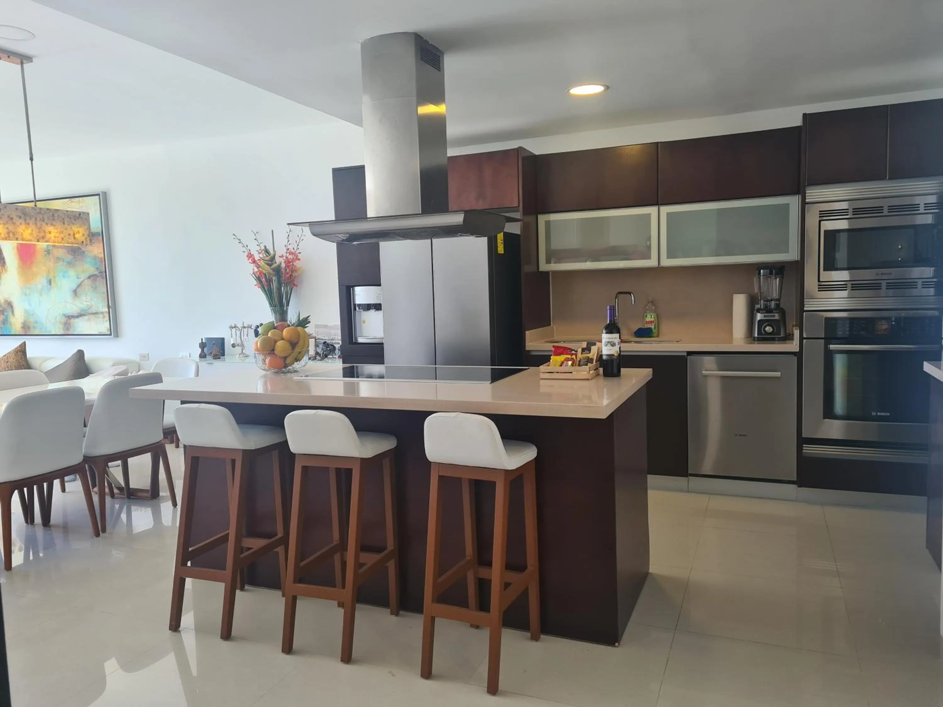 Kitchen or kitchenette in Luxury ocean view penthouse and private beach club
