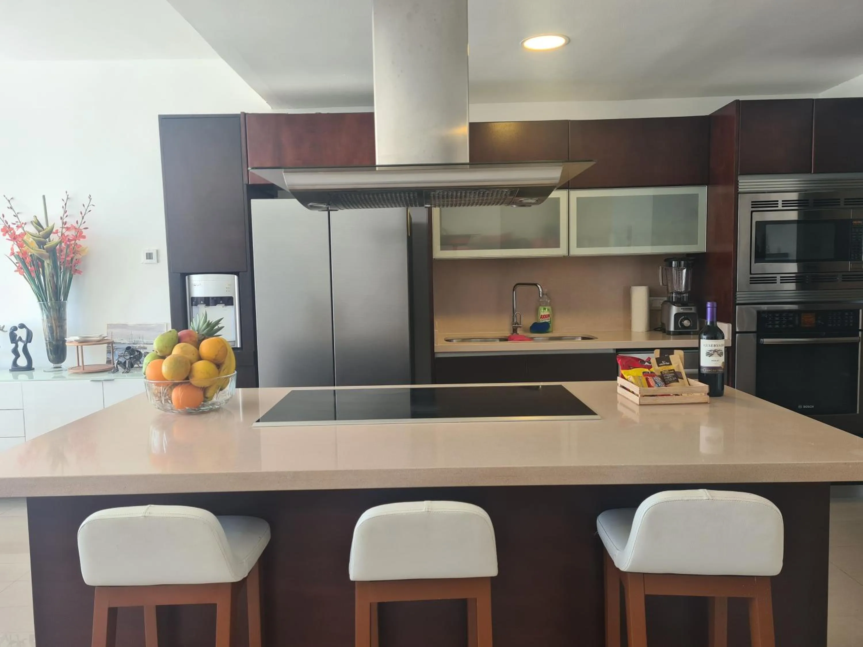 Kitchen or kitchenette in Luxury ocean view penthouse and private beach club