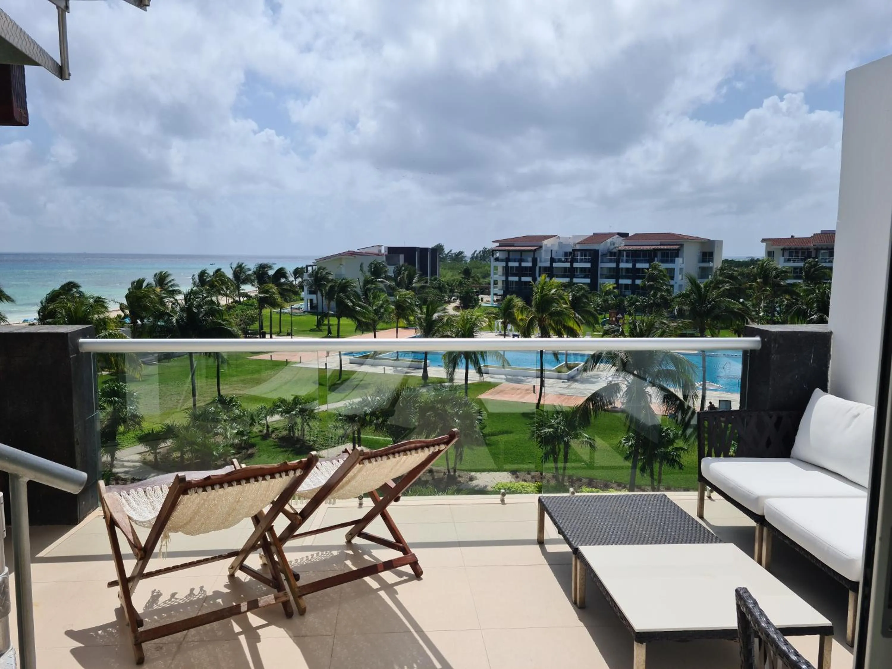 Patio in Luxury ocean view penthouse and private beach club