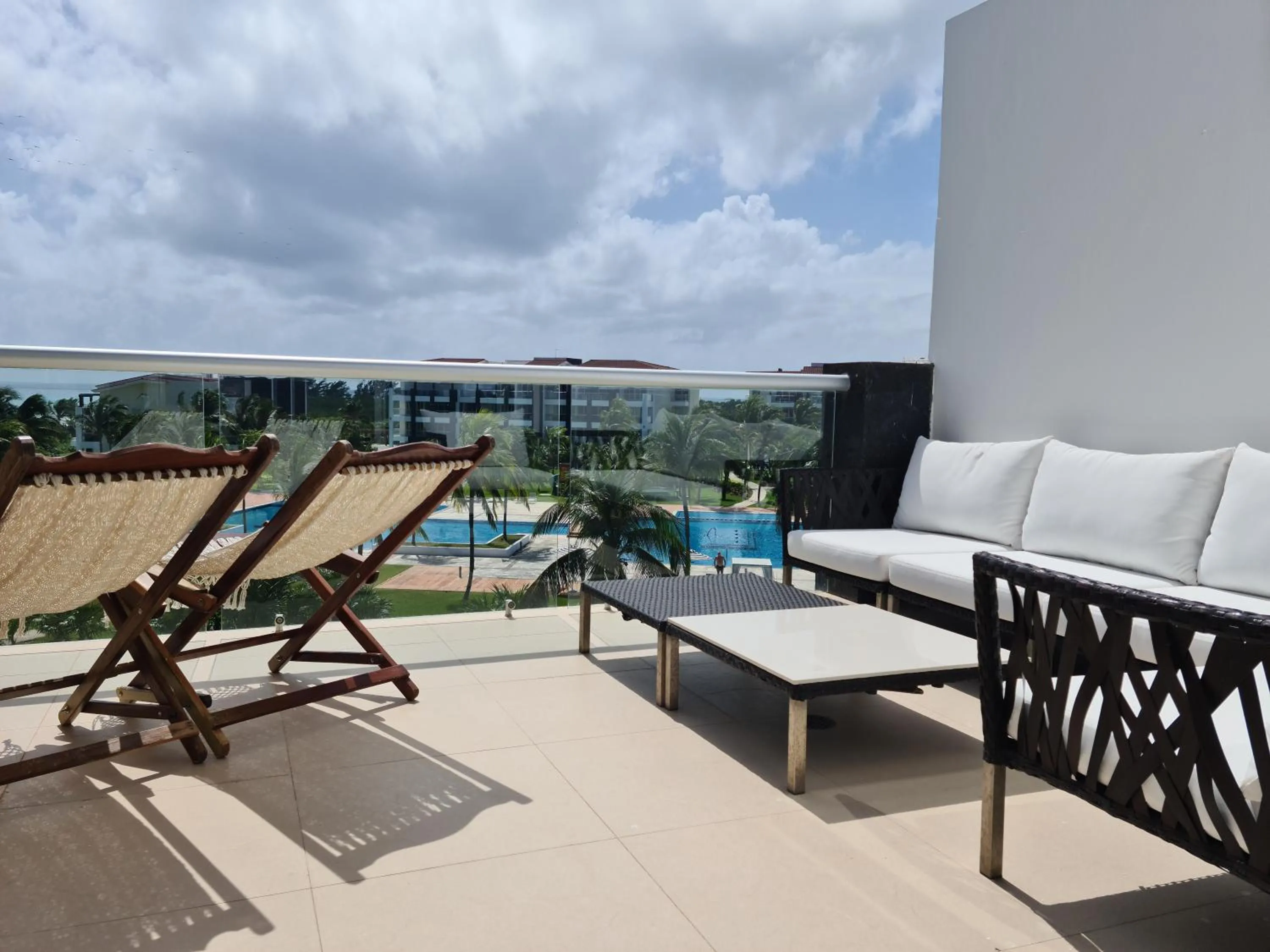 Patio in Luxury ocean view penthouse and private beach club