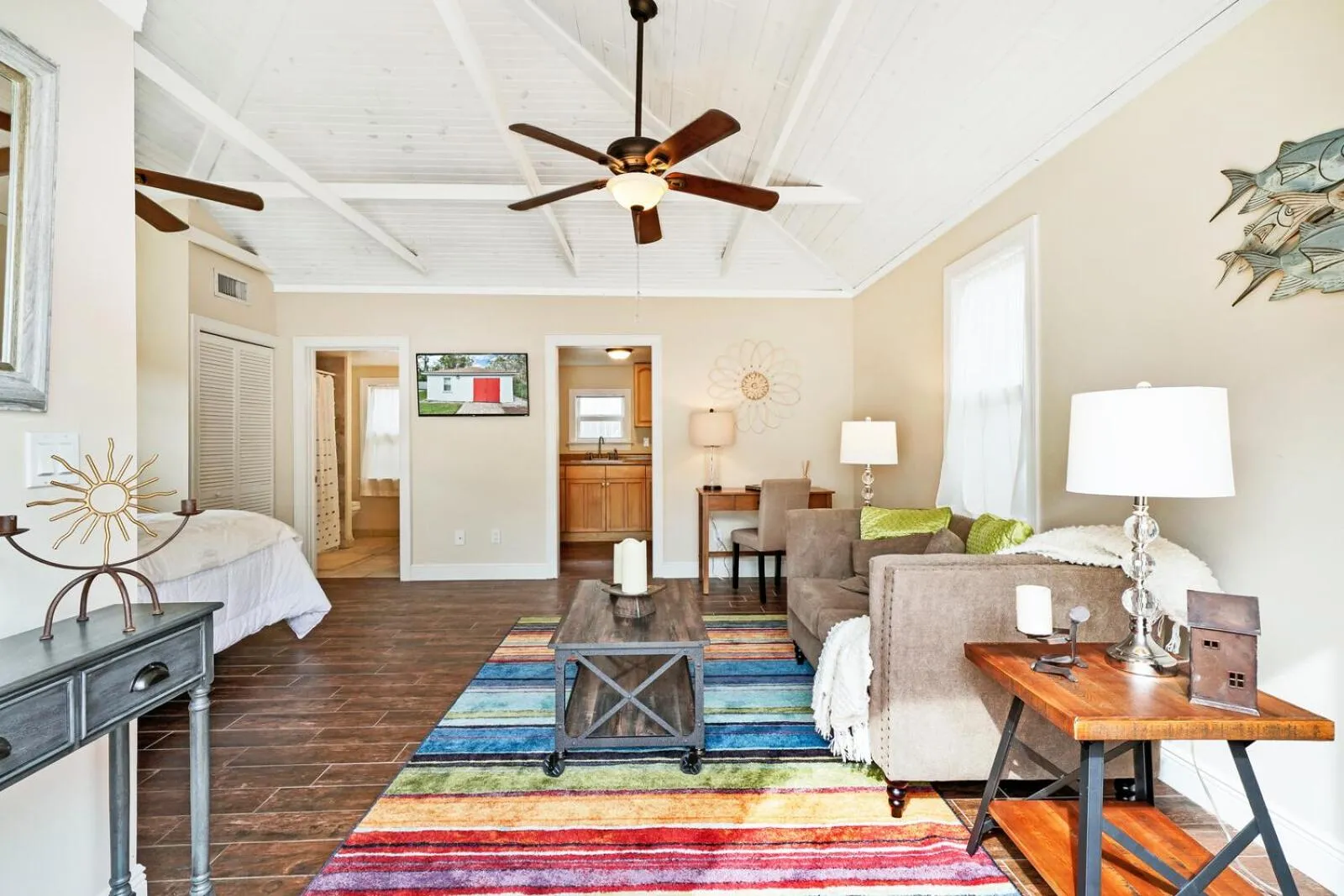 Living room in Charming Historic Home and Cottage minutes from the Intracoastal and the Beach
