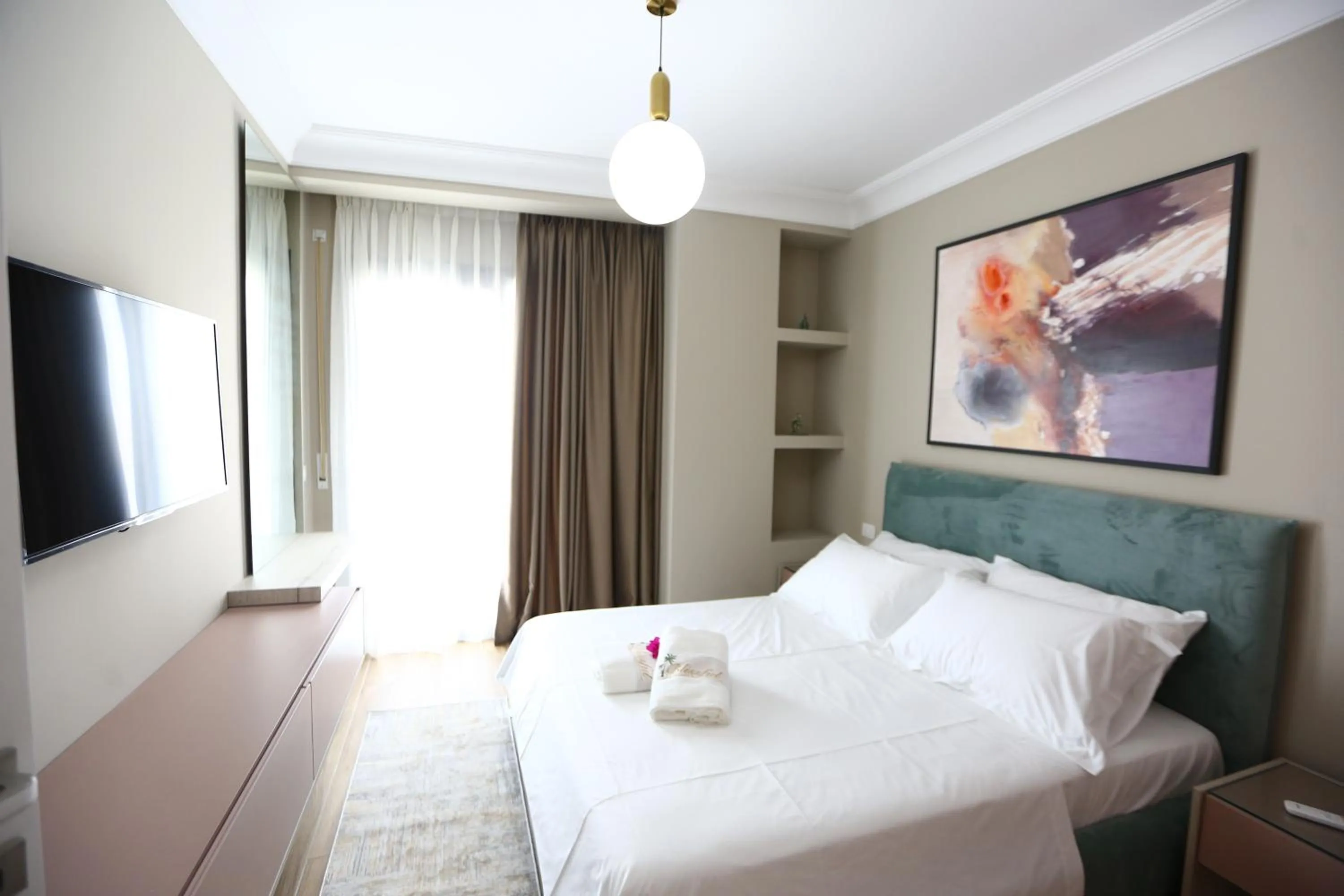 Bedroom, Bed in Blissful Apartments